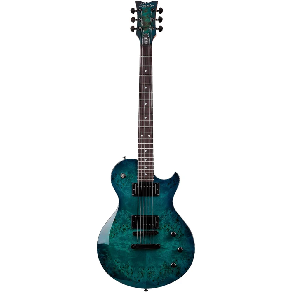 Schecter Solo-II Standard Electric Guitar (Ocean Blue Burst Burl)