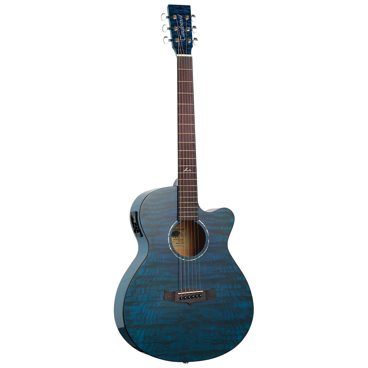 Tanglewood Azure Series Superfolk Acoustic Electric Guitar (Serenity Blue Gloss)