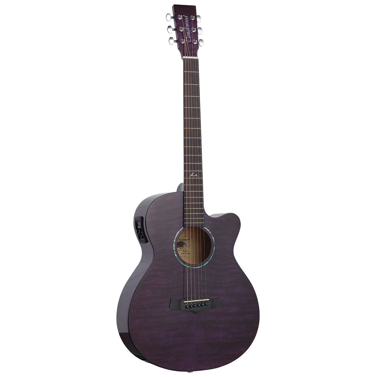 Tanglewood Azure Series Superfolk Acoustic Electric Guitar (Foxglove Purple Gloss)