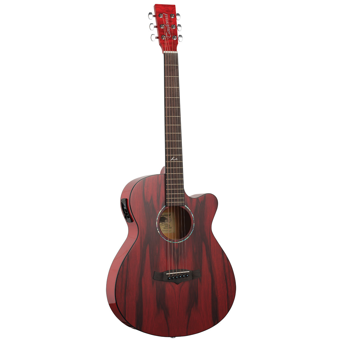 Tanglewood Azure Series Superfolk Acoustic Electric Guitar (Shimmer Red Gloss)