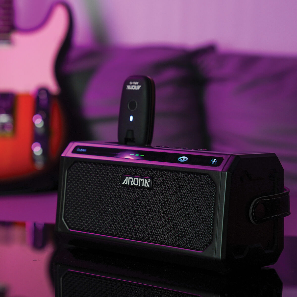 Aroma 10-Watt Battery Powered Electric Guitar Amplifier with Drum Machine