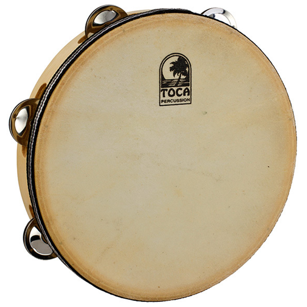 Toca Players Series 9" Wooden Tambourine with Head and Single Row of Jingles