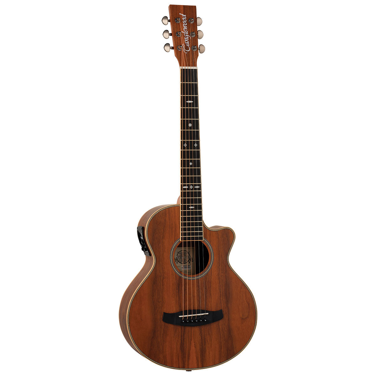 Tanglewood Reunion Pro Traveller Acoustic Electric Guitar with Bag (Figured Black Walnut)