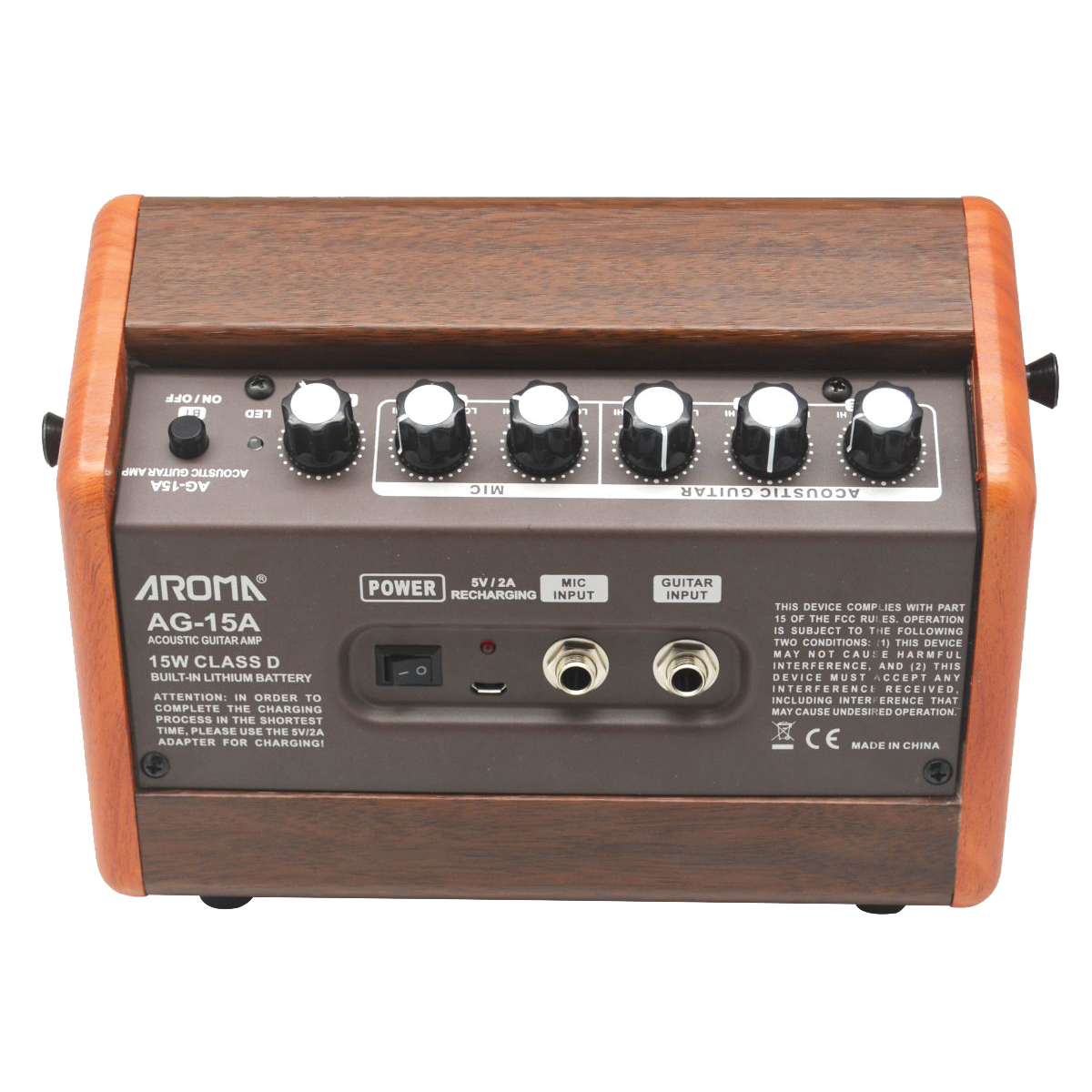 Aroma AG-15A 15-Watt Acoustic Guitar Rechargeable Amplifier