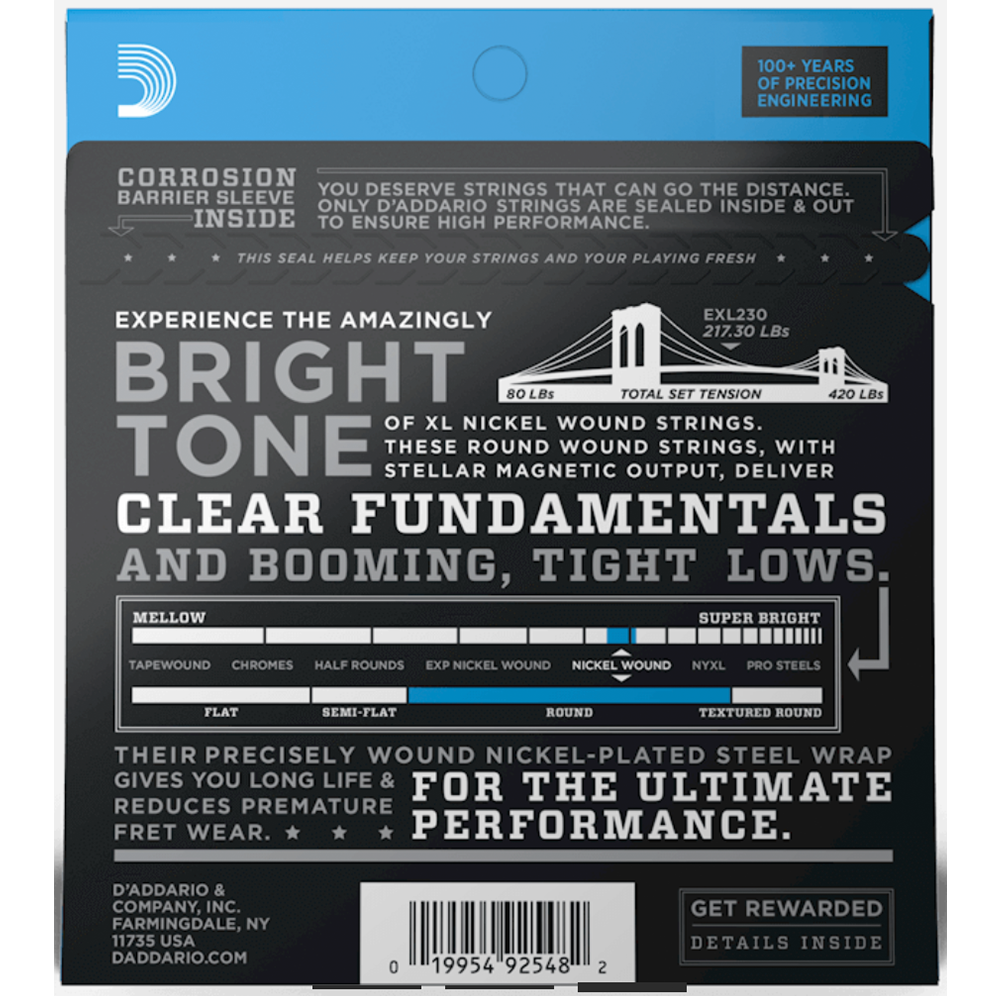 D'Addario EXL230 Heavy Bass Guitar Strings (55/110)