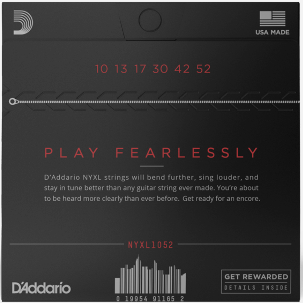 D'Addario NYXL Light Top/Heavy Bottom Electric Guitar Strings (10/52)