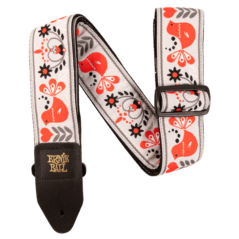 Ernie Ball Red Bird Winter Jacquard Guitar Strap