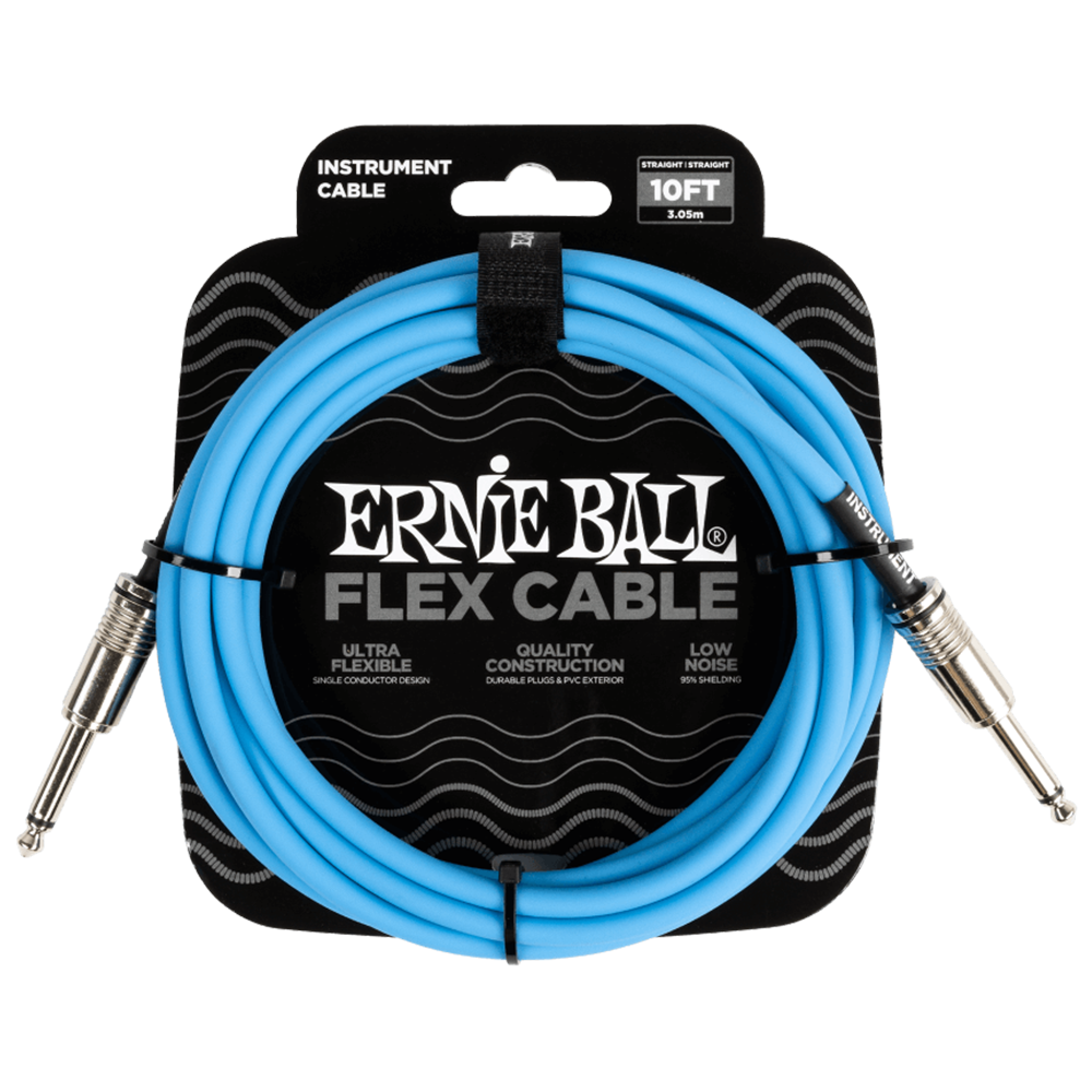 Ernie Ball 10ft Flex Instrument Cable (Blue)