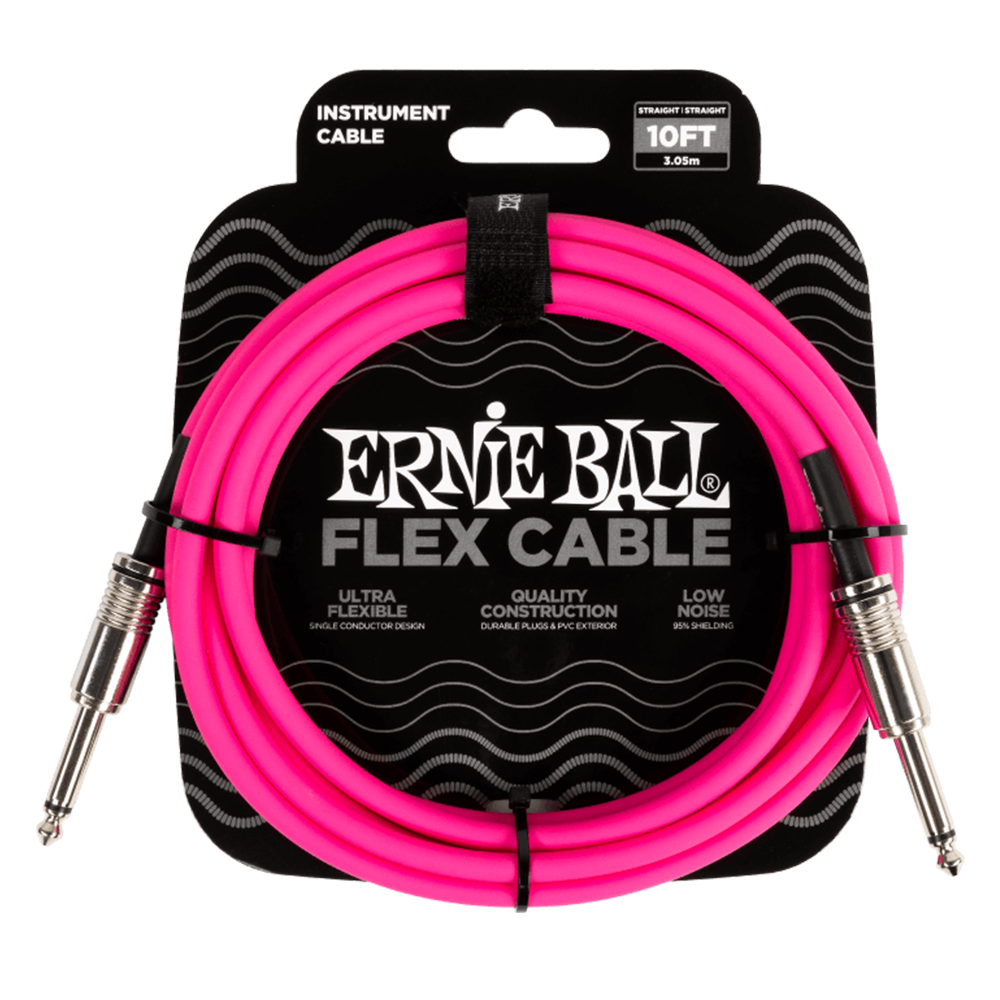 Ernie Ball 10ft Flex Instrument Cable (Pink)