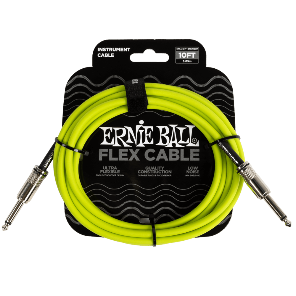Ernie Ball 10ft Flex Instrument Cable (Green)