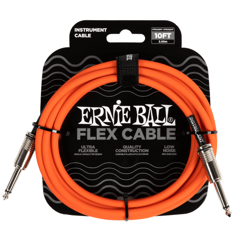 Ernie Ball 10ft Flex Instrument Cable (Orange)