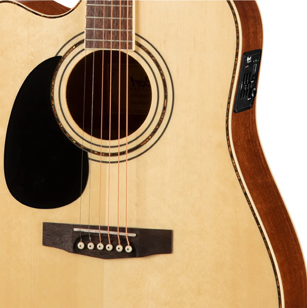Cort AD880CE Left Handed Dreadnought Acoustic Electric Guitar (Natural Satin)