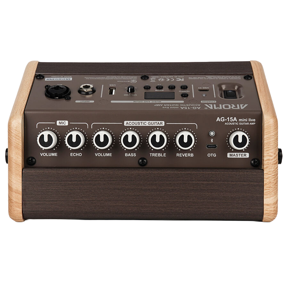 Aroma 15-Watt Rechargeable Acoustic Amplifier with Drum Machine