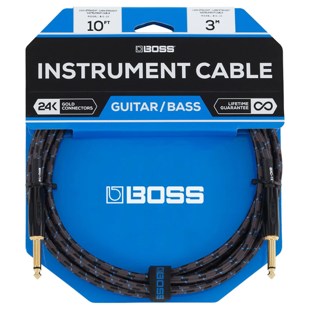 Boss 10ft Instrument Cable (Straight to Straight)