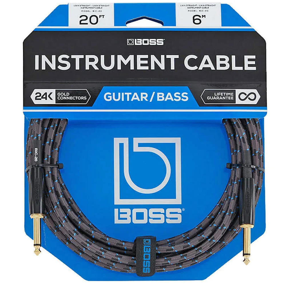 Boss 20ft Instrument Cable (Straight to Straight)