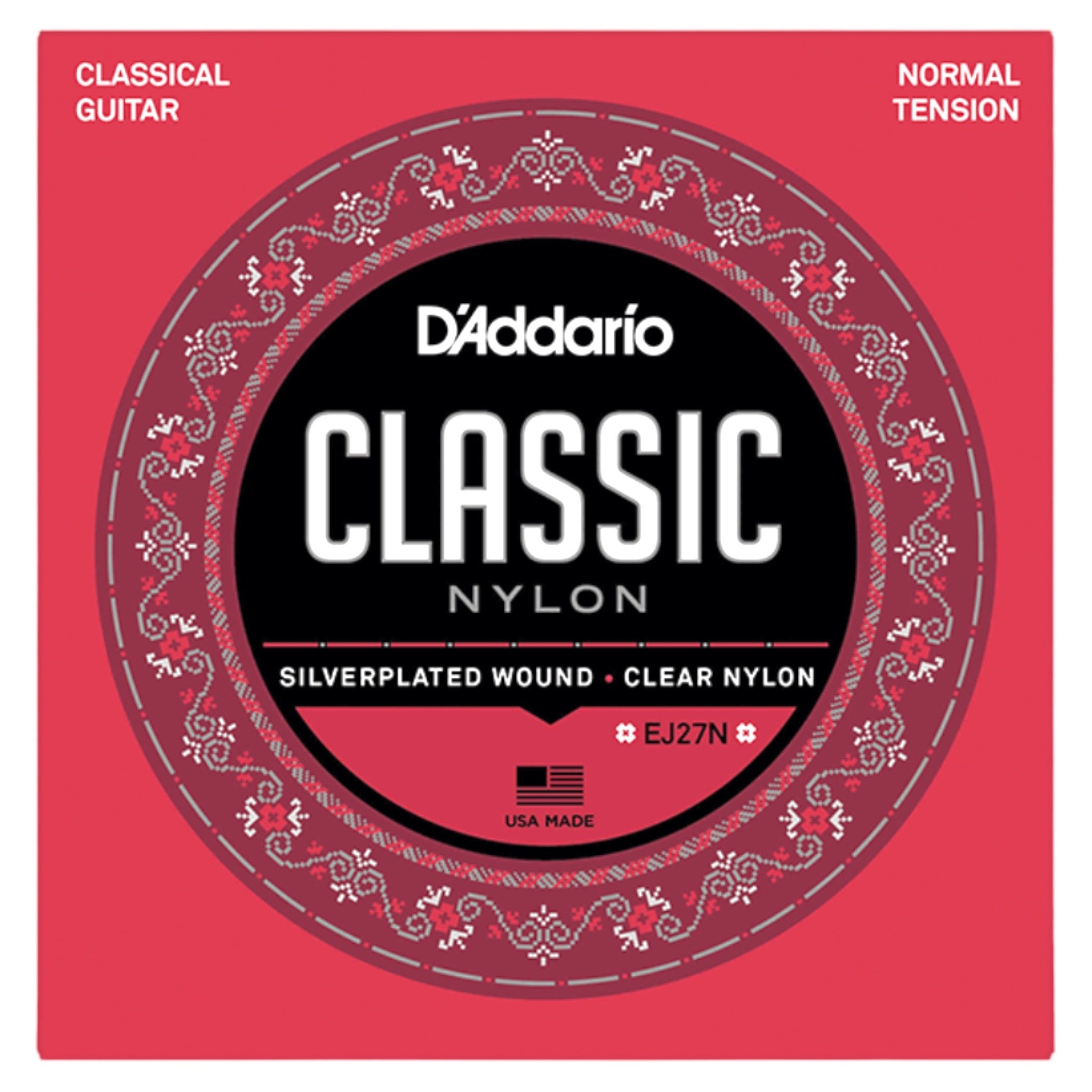 D'Addario EJ27N Classic Nylon Classical Guitar Strings (Normal Tension)
