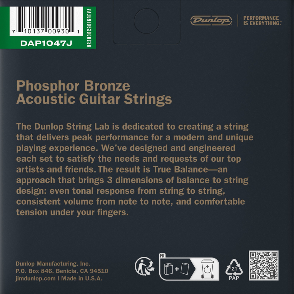 Jim Dunlop True Balance Phosphor Bronze X-Light 12-String Acoustic Guitar Strings (10/47)