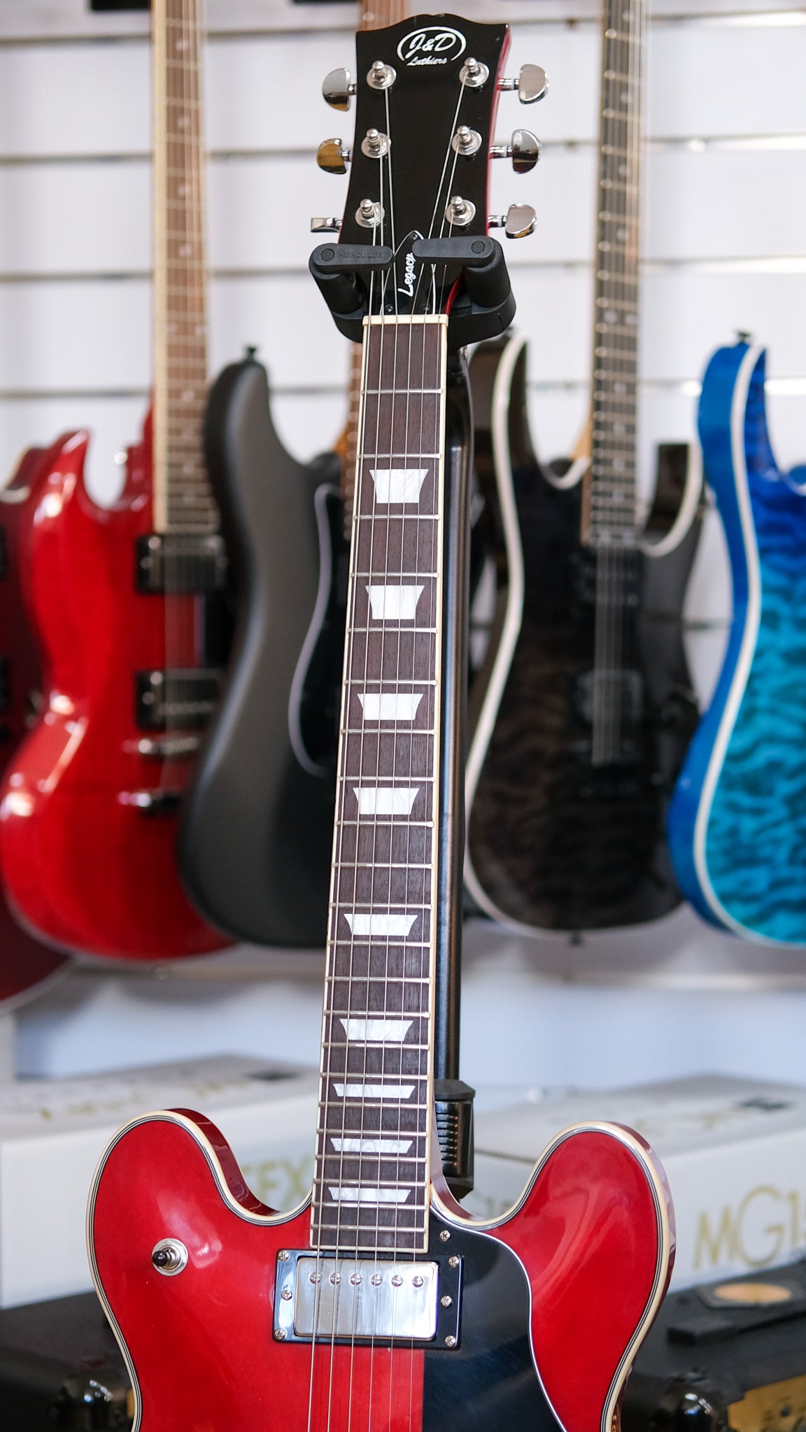 J&D Luthier 'ES' Semi-Hollow Legacy Electric Guitar (Cherry Red) (Pre-Owned)