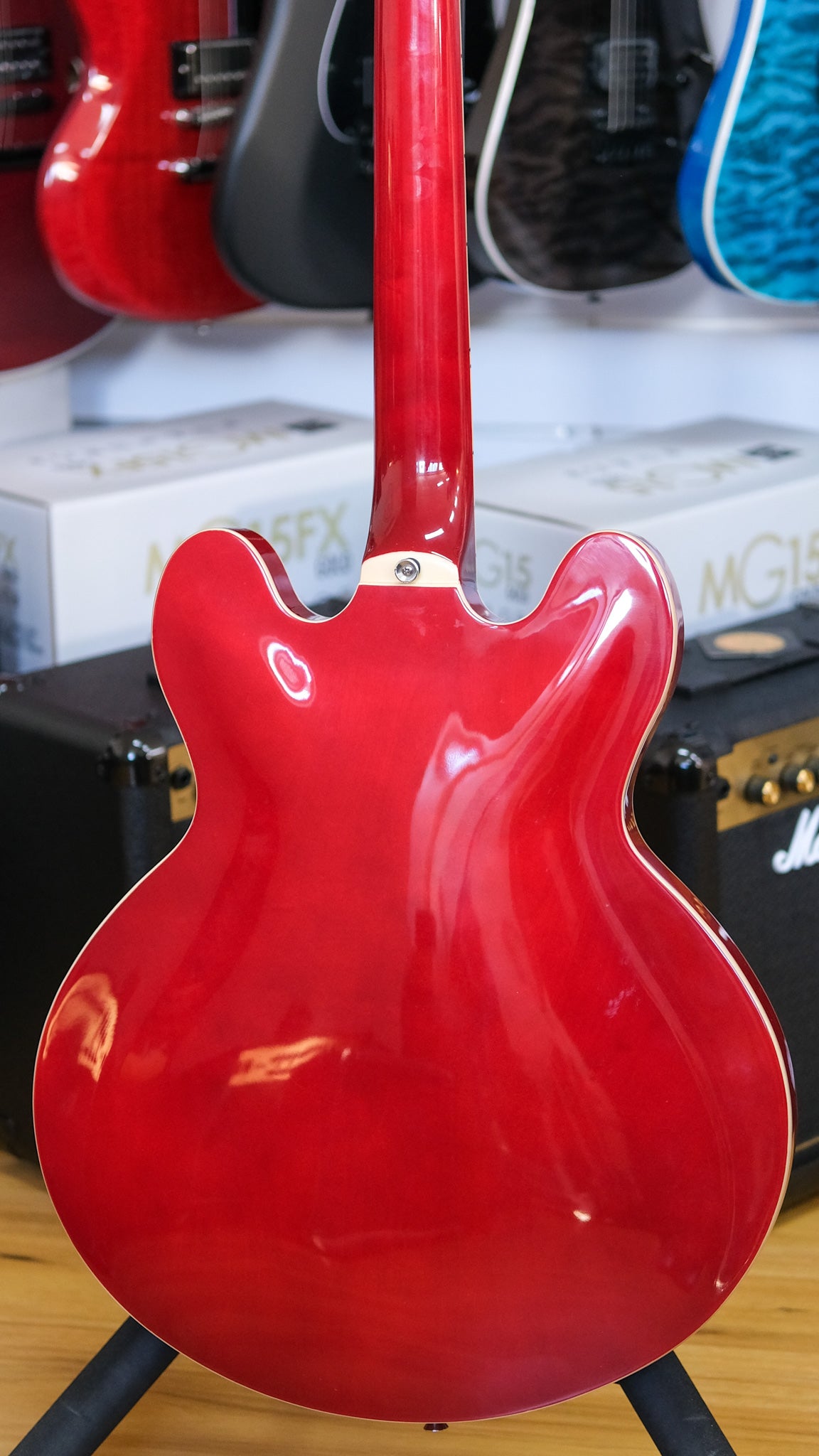 J&D Luthier 'ES' Semi-Hollow Legacy Electric Guitar (Cherry Red) (Pre-Owned)