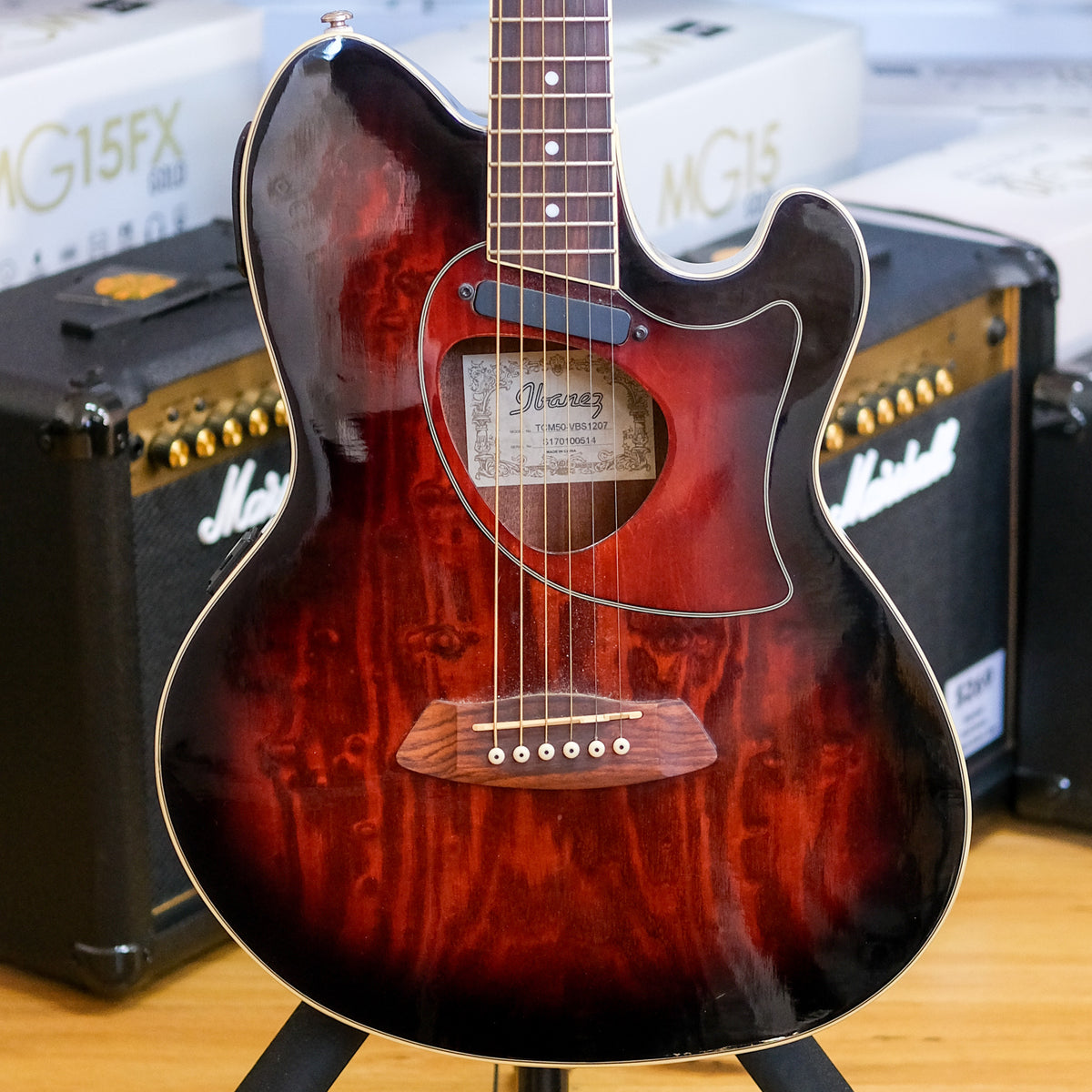 Ibanez Talman TCM-50 Acoustic Electric Guitar (Vintage Brown Sunburst) (Pre-Owned)