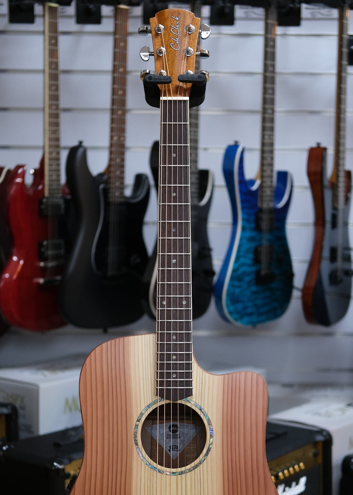 Cole Clark Studio FL Dreadnought Acoustic Electric Guitar with Deluxe Gig Bag (Solid Redwood/Solid Maple)