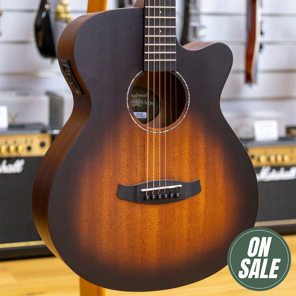 Tanglewood Crossroads Superfolk Acoustic Electric Guitar (Vintage Satin)