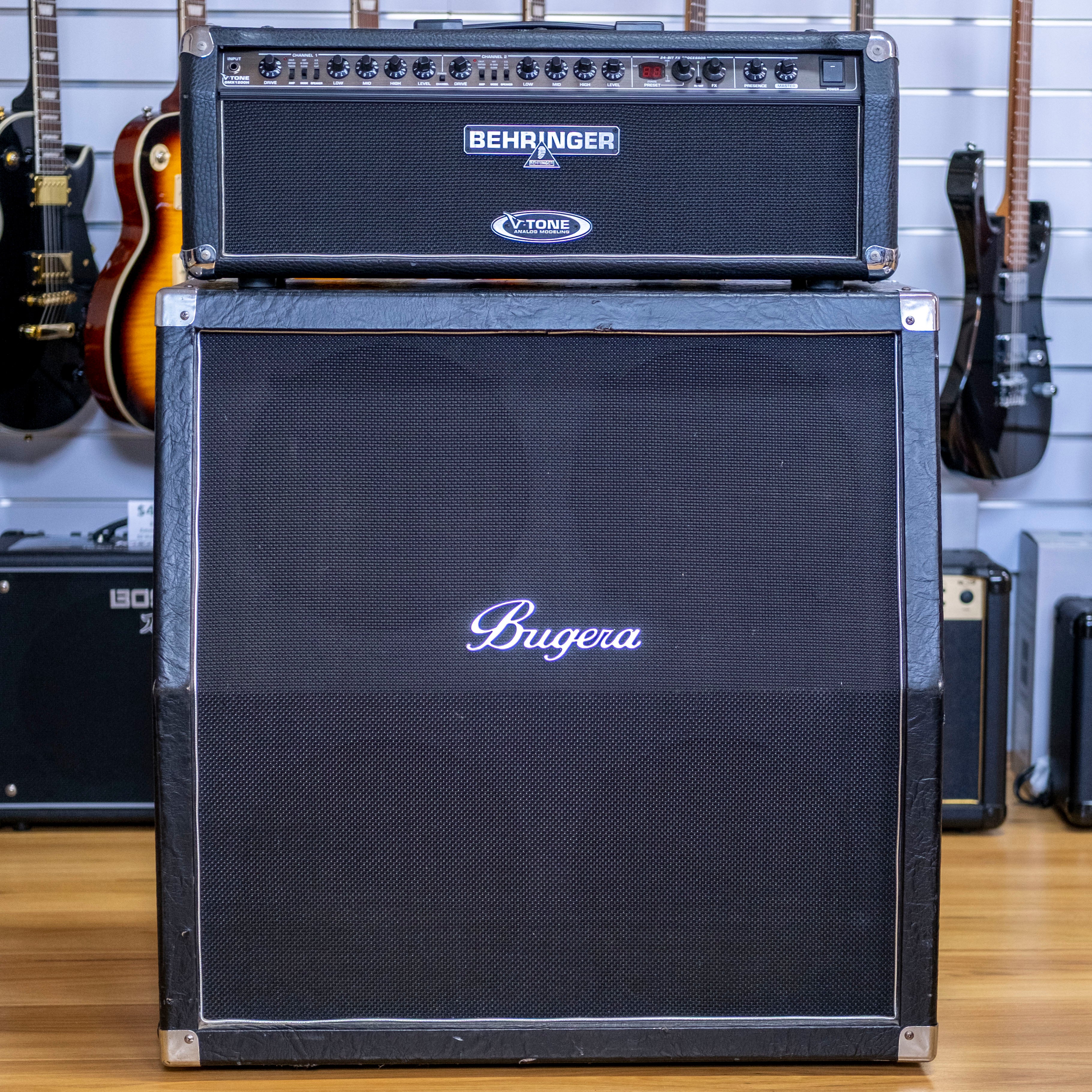 Behringer V-Tone GMX1200H 120-Watt Head with Bugera 4x12" Speaker Cabinet (Pre-Owned)