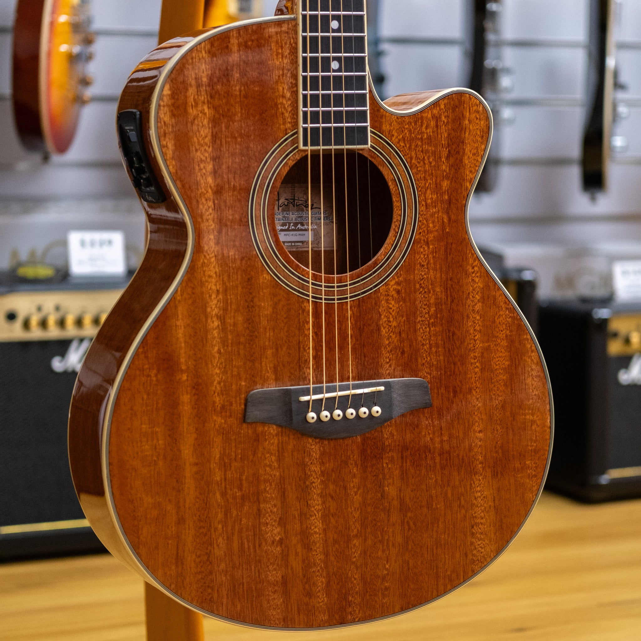 Martinez 41 Series Superfolk Acoustic Electric Guitar (Mahogany)