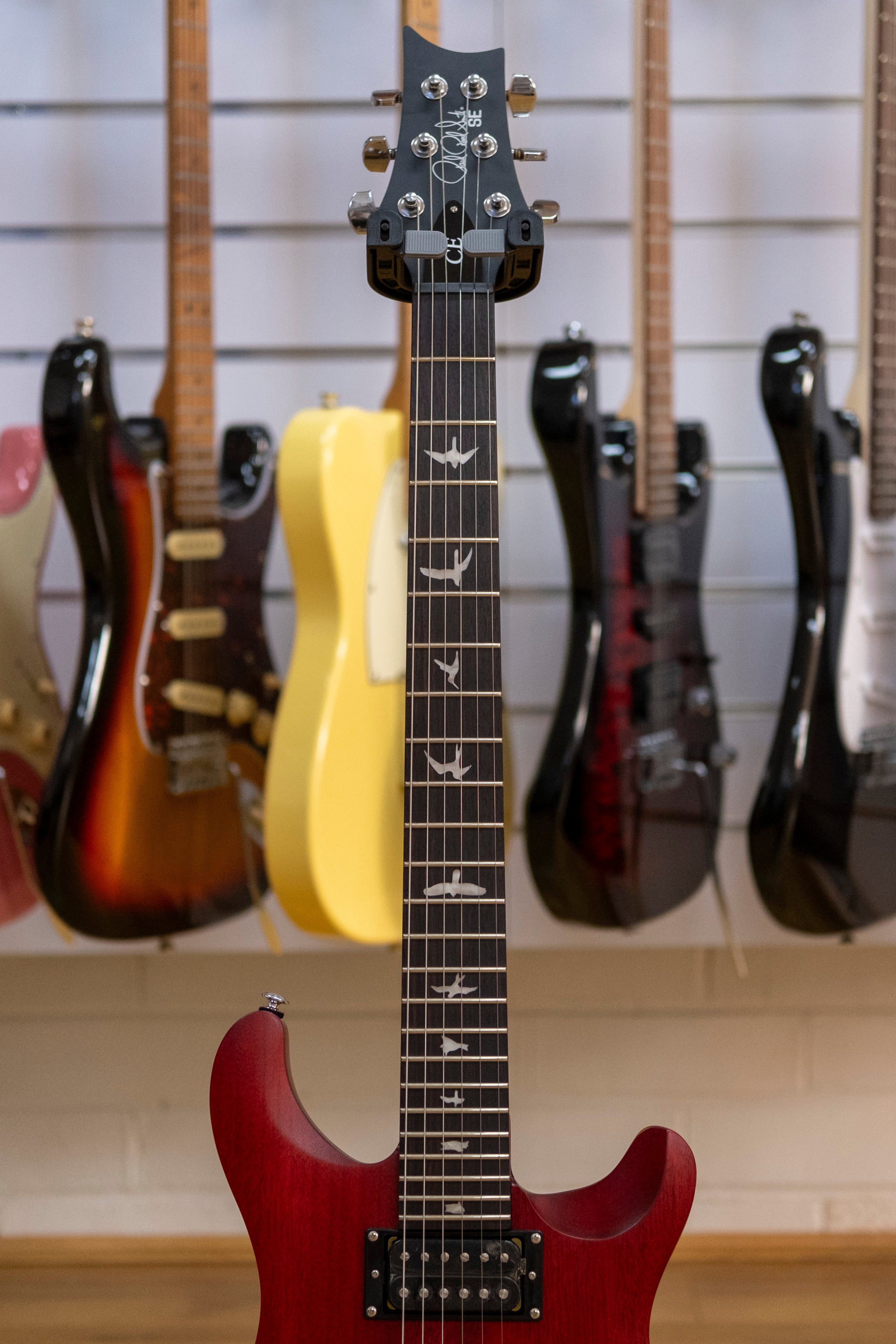 PRS SE CE24 Standard Satin Electric Guitar with Gig Bag (Vintage Cherry)