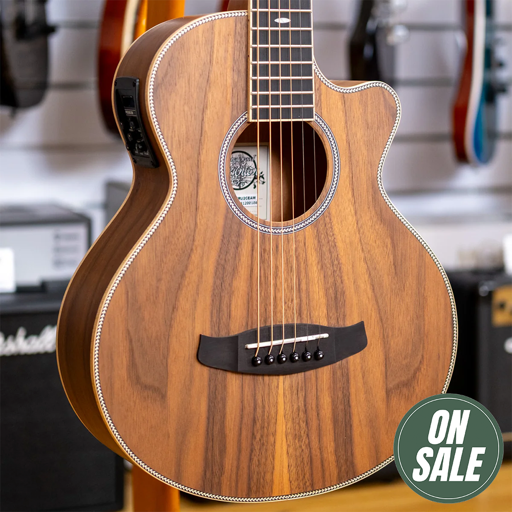 Tanglewood Reunion Pro Traveller Acoustic Electric Guitar (Figured Black Walnut)