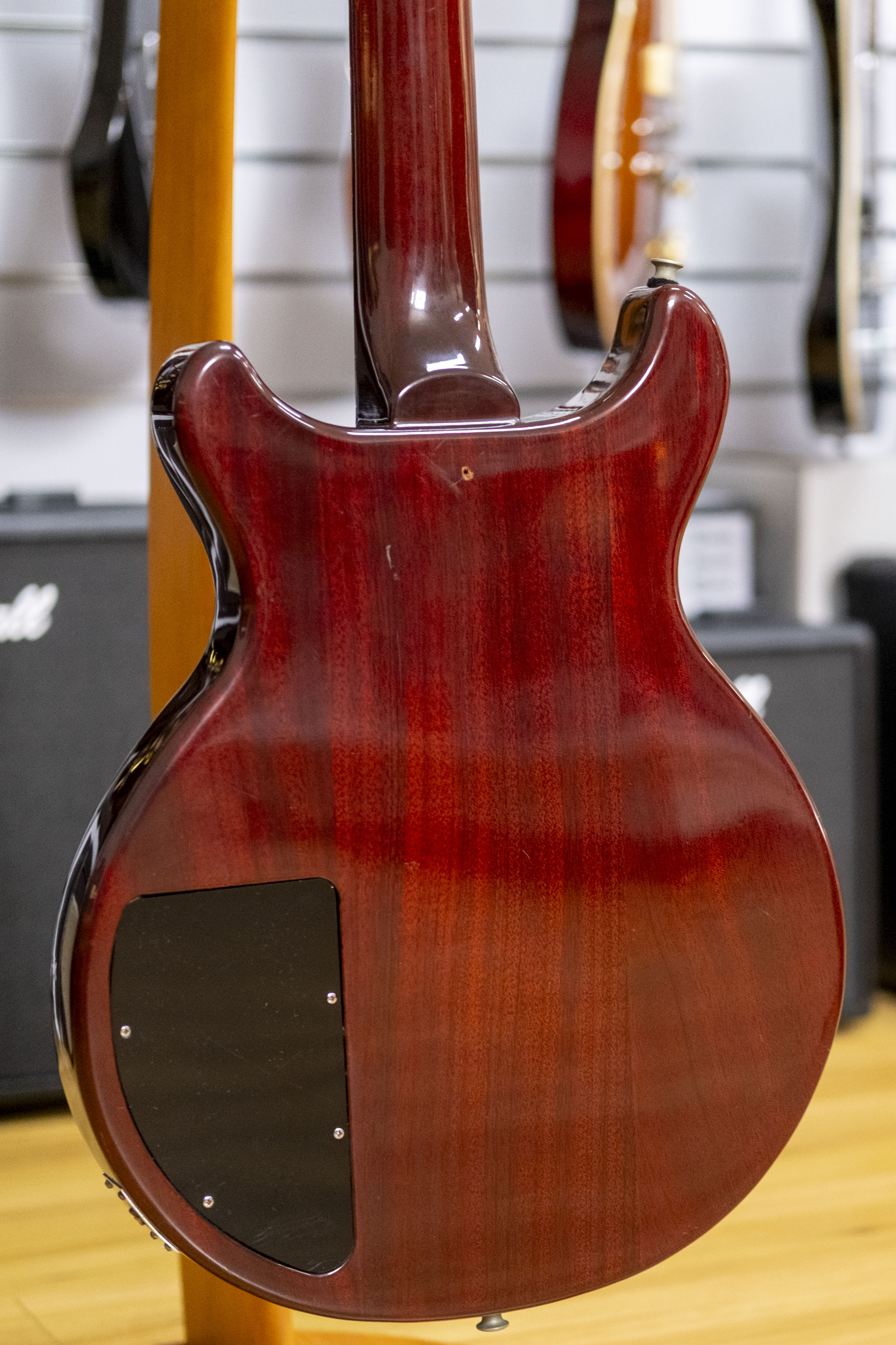 Greco TVB-600 Les Paul Jr. Style Bass Guitar (Cherry Red) (Pre-Owned, 1975 MIJ)