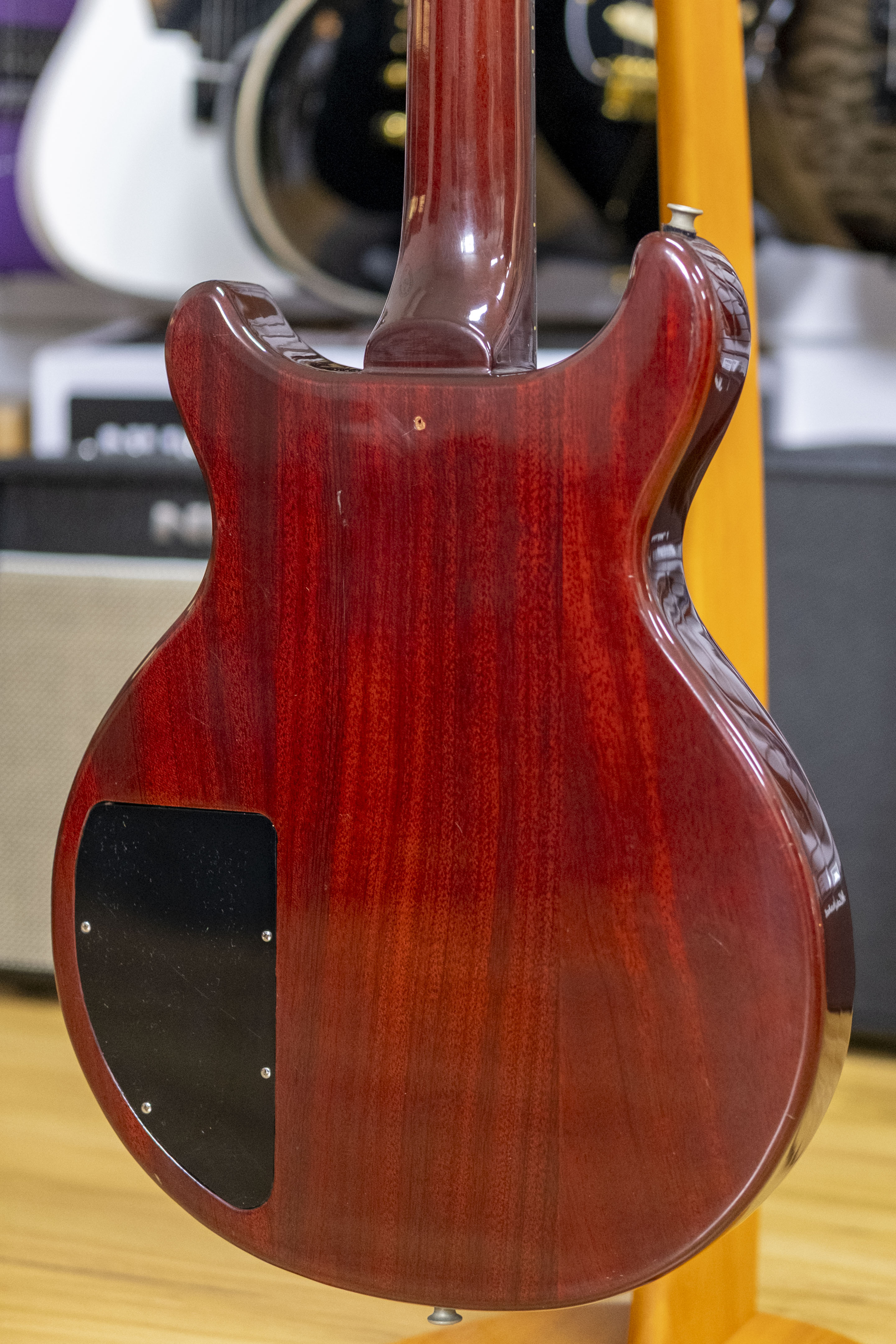 Greco TVB-600 Les Paul Jr. Style Bass Guitar (Cherry Red) (Pre-Owned, 1975 MIJ)