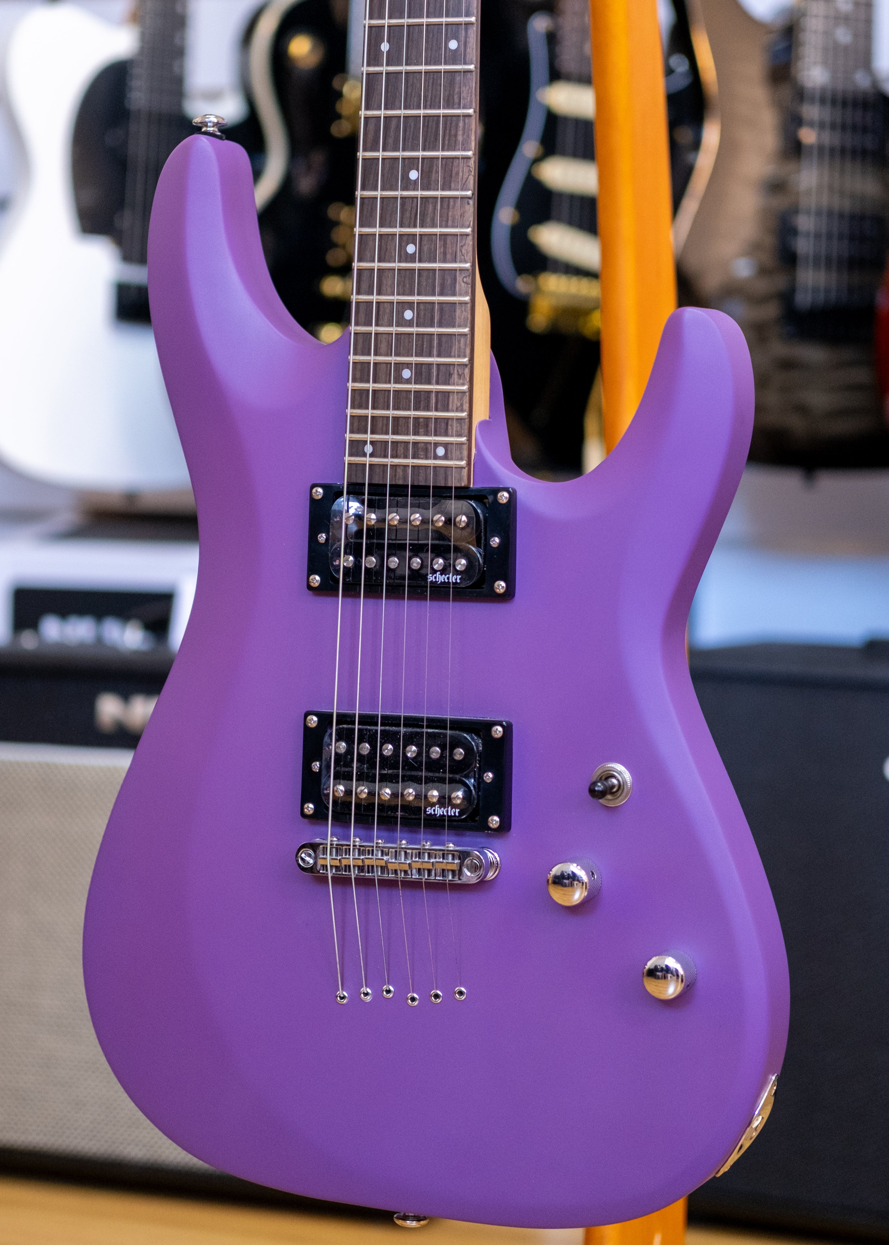 Schecter C-6 Deluxe Electric Guitar (Satin Purple)