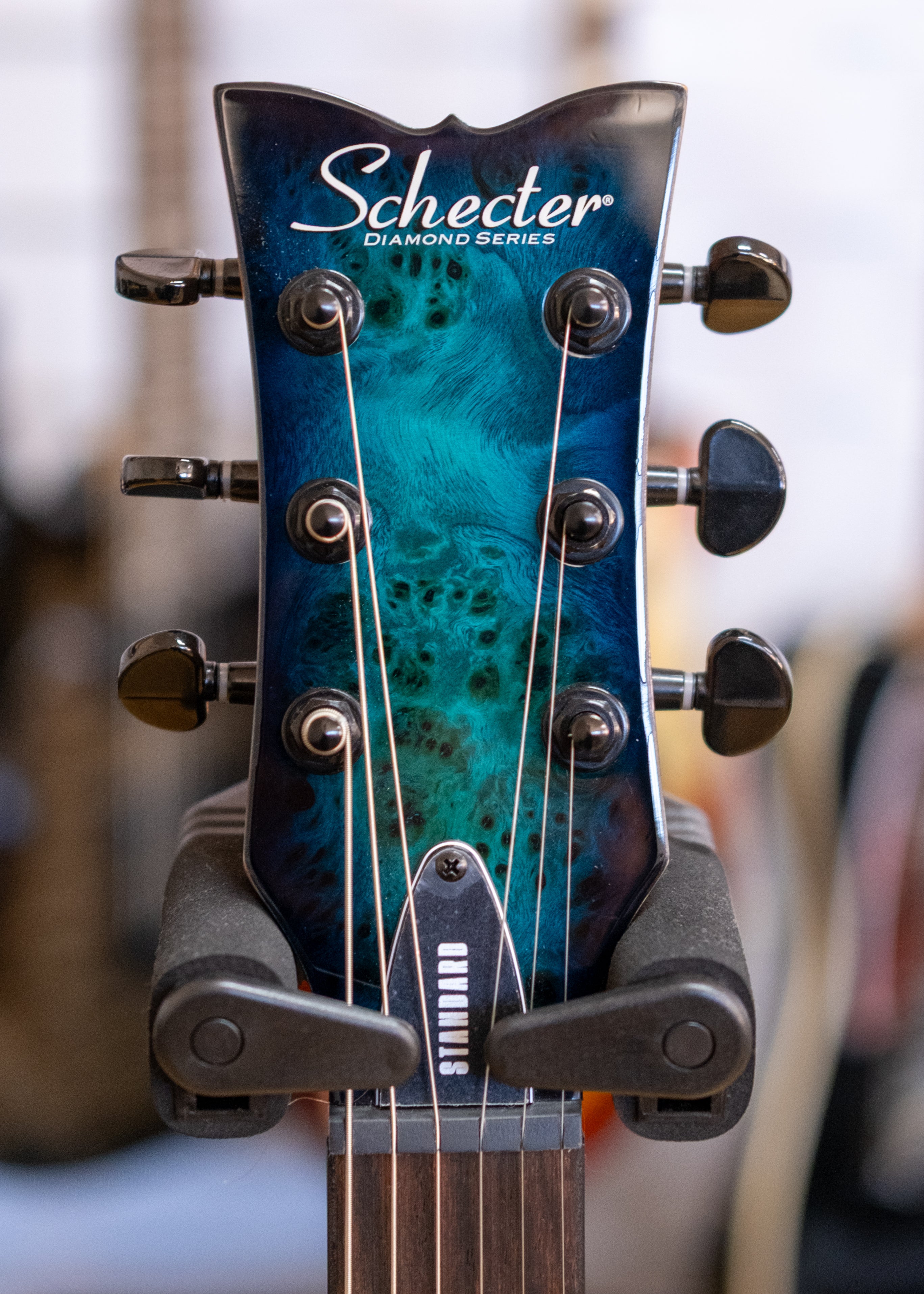 Schecter Solo-II Standard Electric Guitar (Ocean Blue Burst Burl)