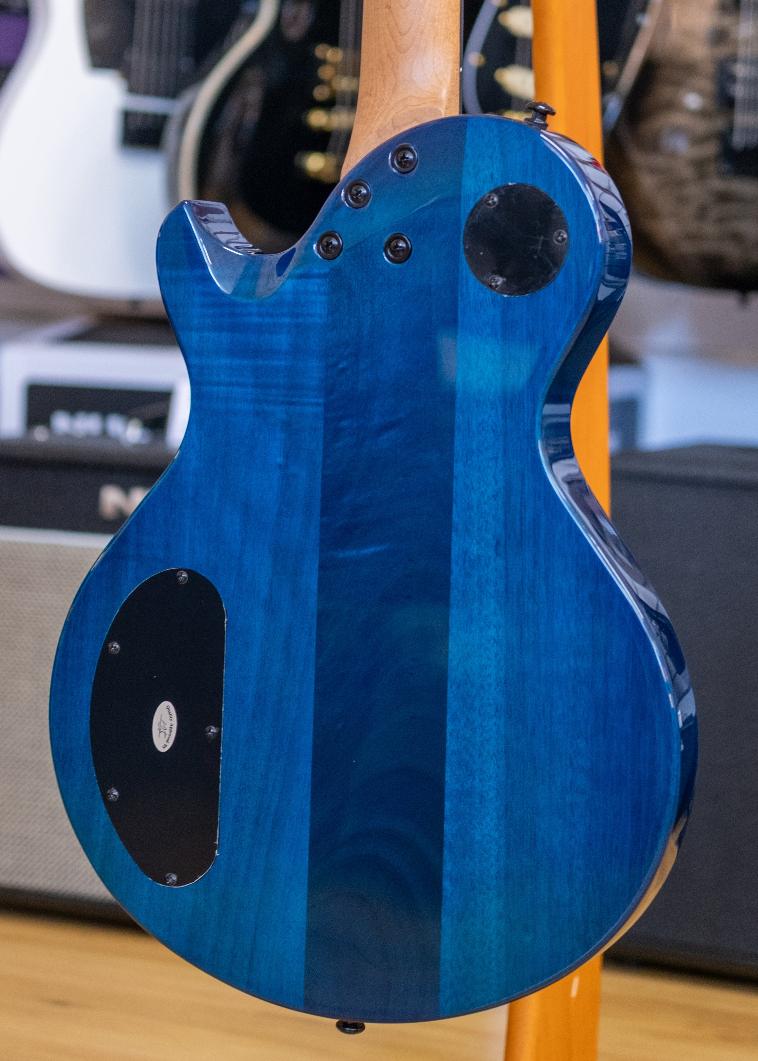 Schecter Solo-II Standard Electric Guitar (Ocean Blue Burst Burl)