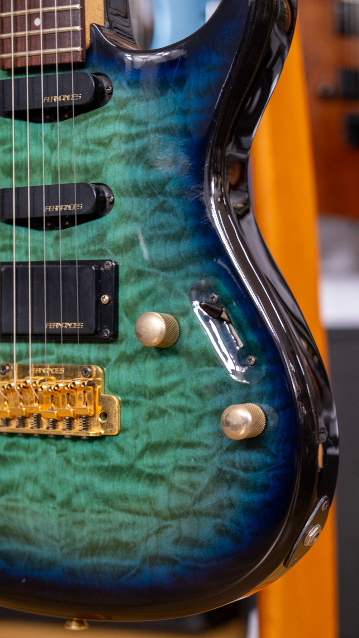 Fernandes FGZ-420 Electric Guitar (Blue Burst) (Pre-Owned, 1990's MIJ)