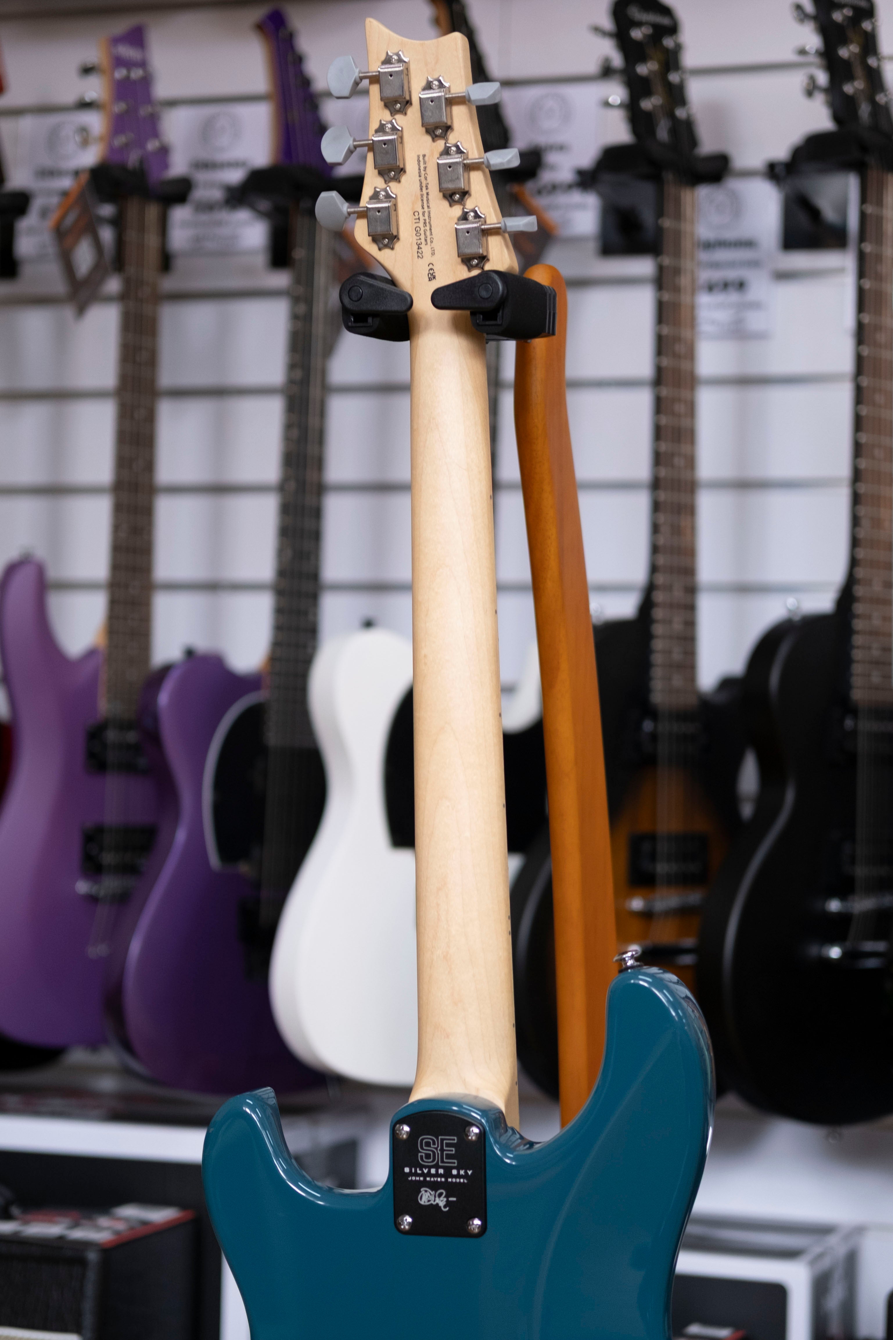 PRS SE Silver Sky Maple Electric Guitar with Gig Bag (Nylon Blue) (Pre-Owned)