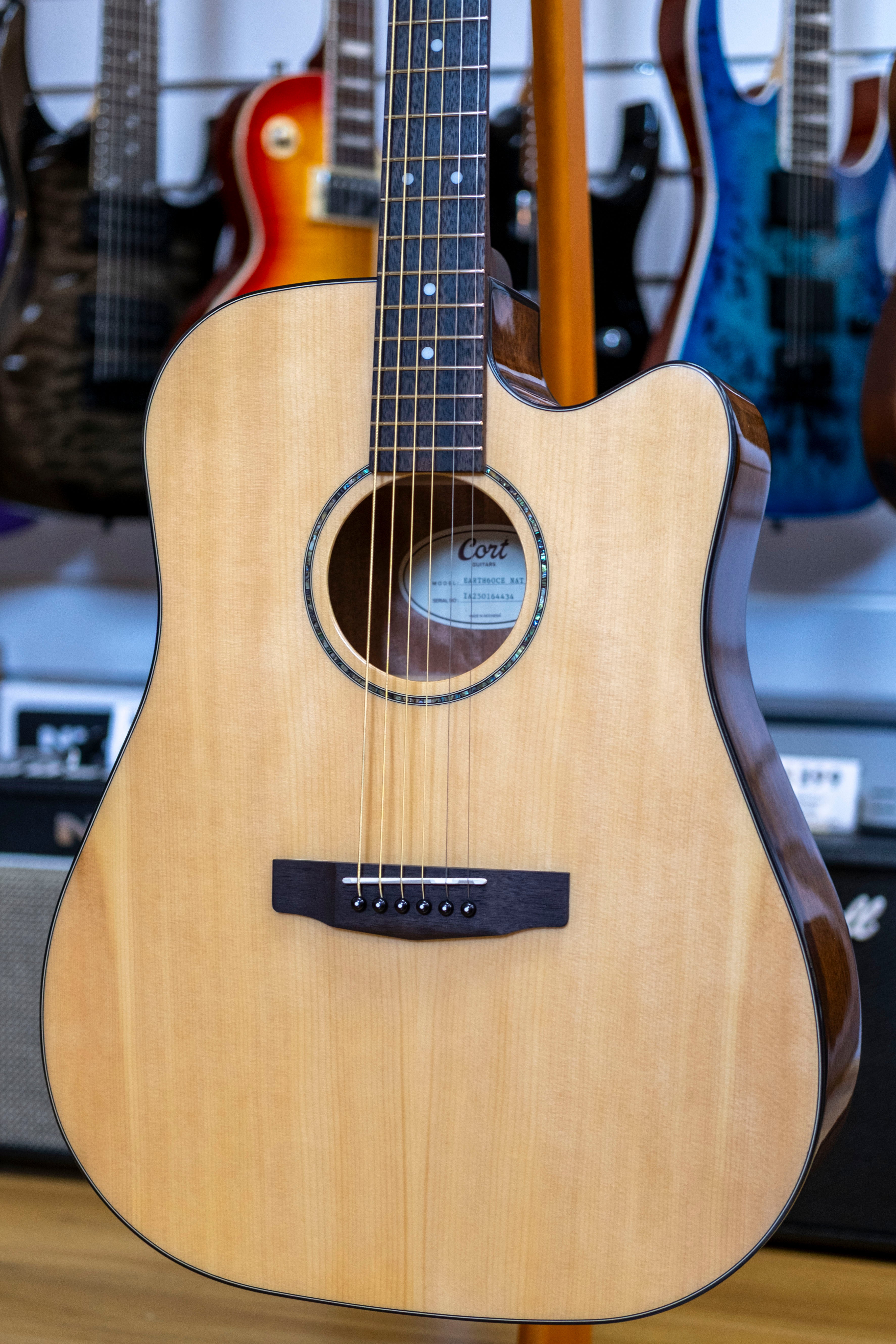 Cort Earth 60 Series Dreadnought Acoustic Electric Guitar (Solid Spruce)