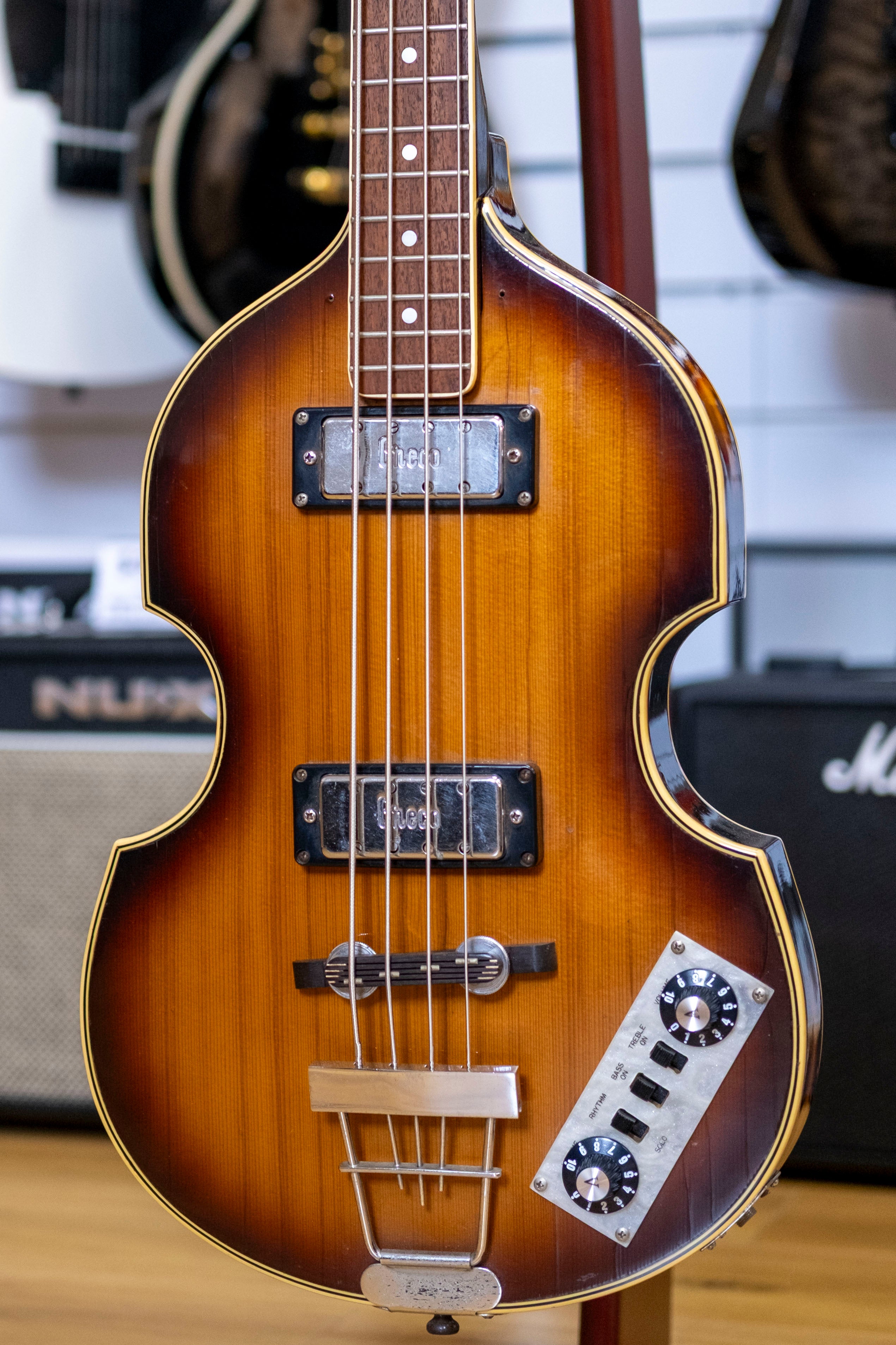 Greco VB-450 'Violin' Bass Guitar (3-Tone Sunburst) (Pre-Owned, 1974 MIJ)