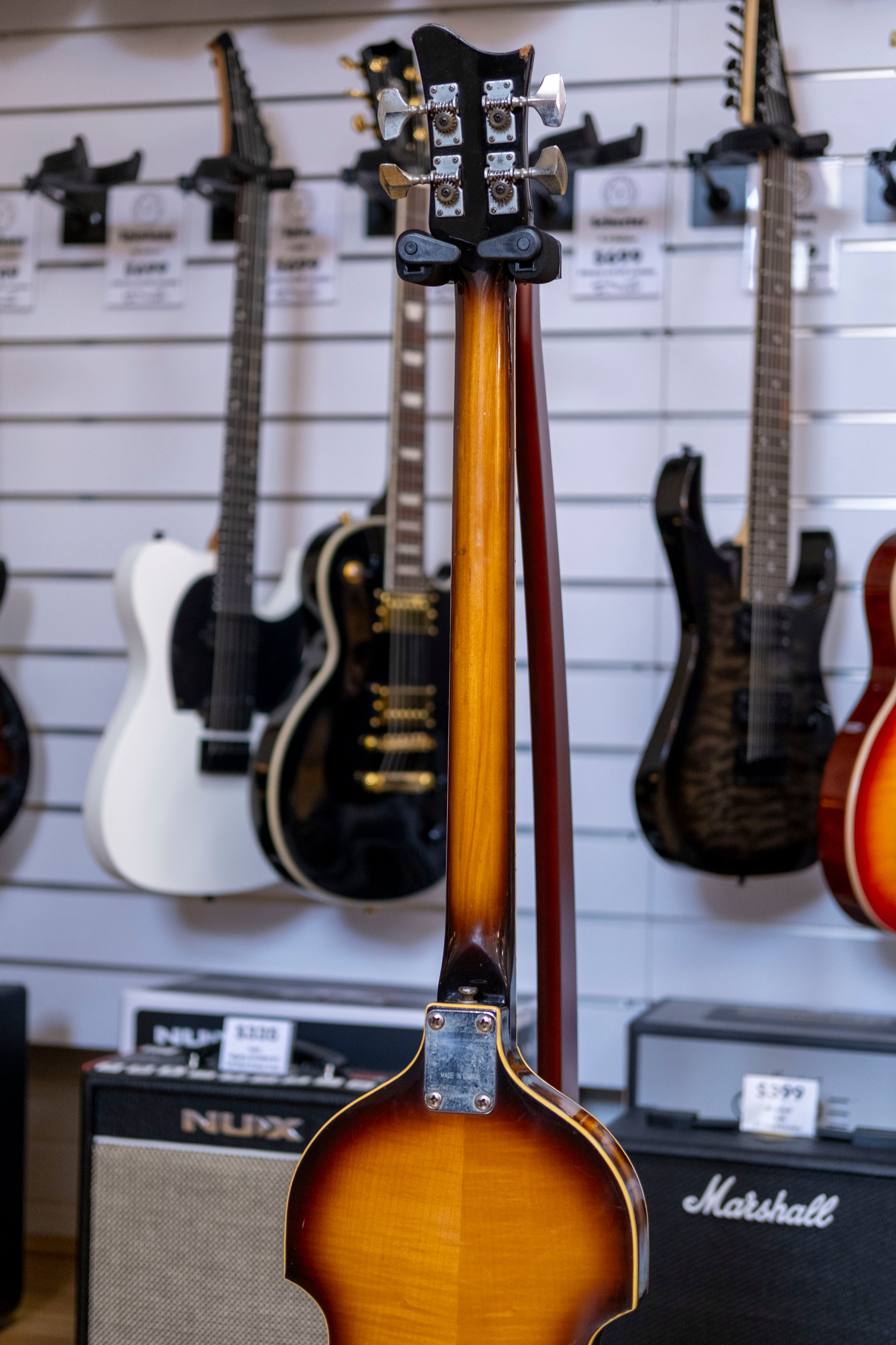 Greco VB-450 'Violin' Bass Guitar (3-Tone Sunburst) (Pre-Owned, 1974 M
