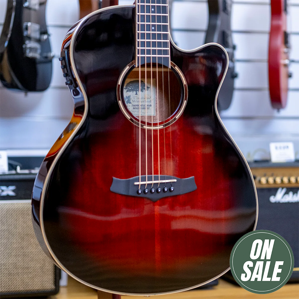 Tanglewood Winterleaf Pro Thinline Superfolk Acoustic Electric Guitar (Antique Vintage Burt)