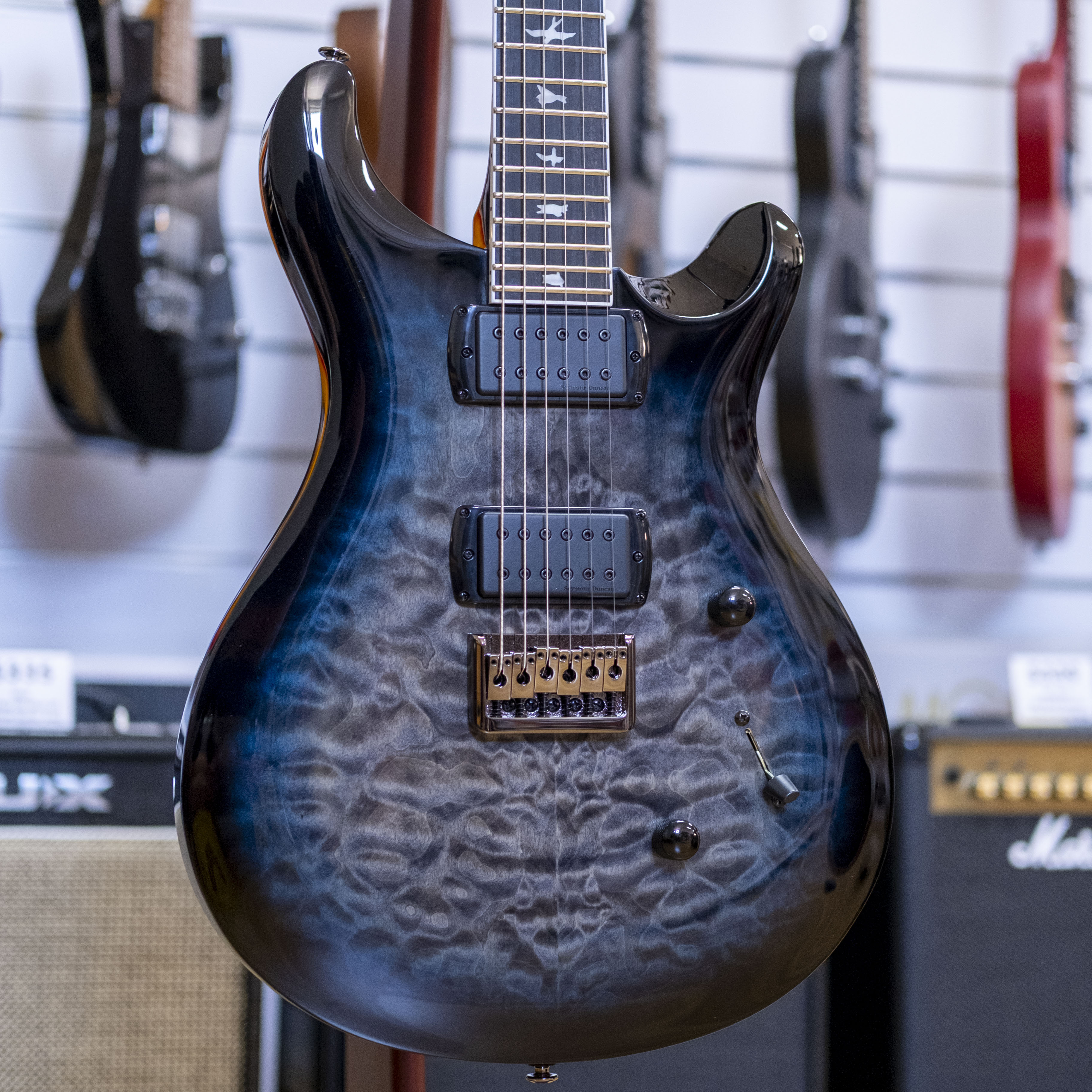 PRS SE Mark Holcomb Signature Electric Guitar with Bag (Holcomb Blue Burst)