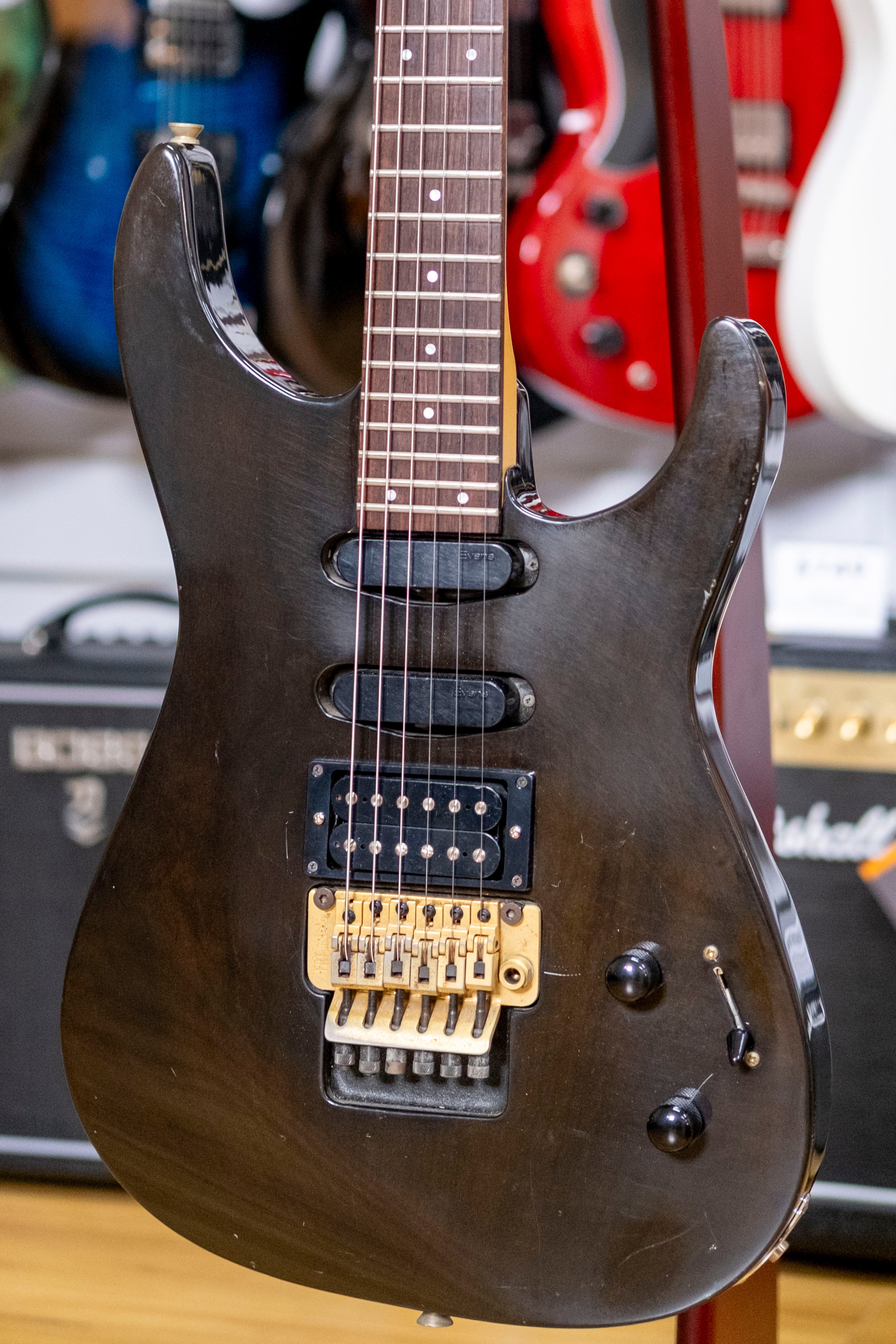 Fernandes FR-120 Electric Guitar (Transparent Black) (Pre-Owned, MIJ 1990's)