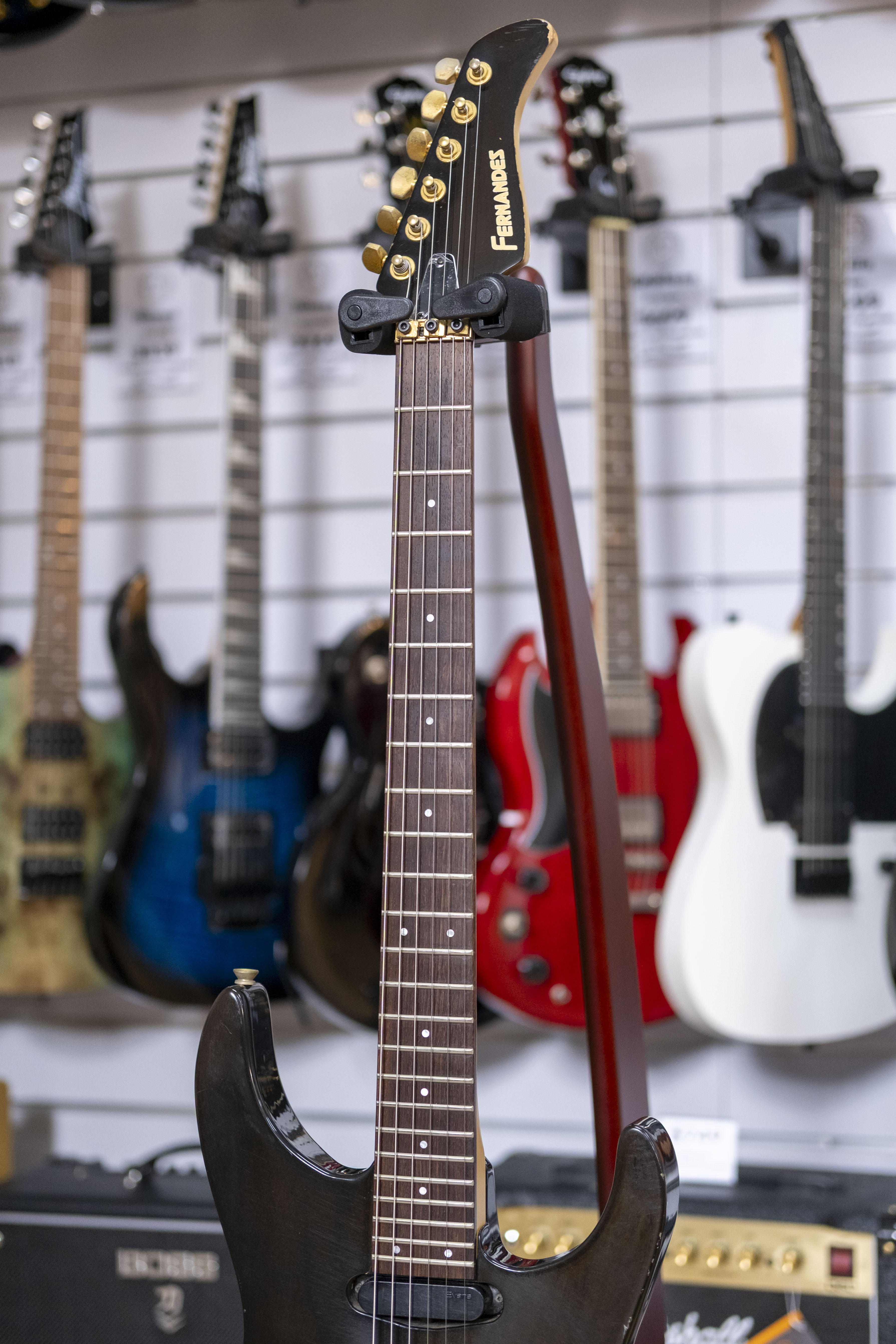 Fernandes FR-120 Electric Guitar (Transparent Black) (Pre-Owned, MIJ 1990's)