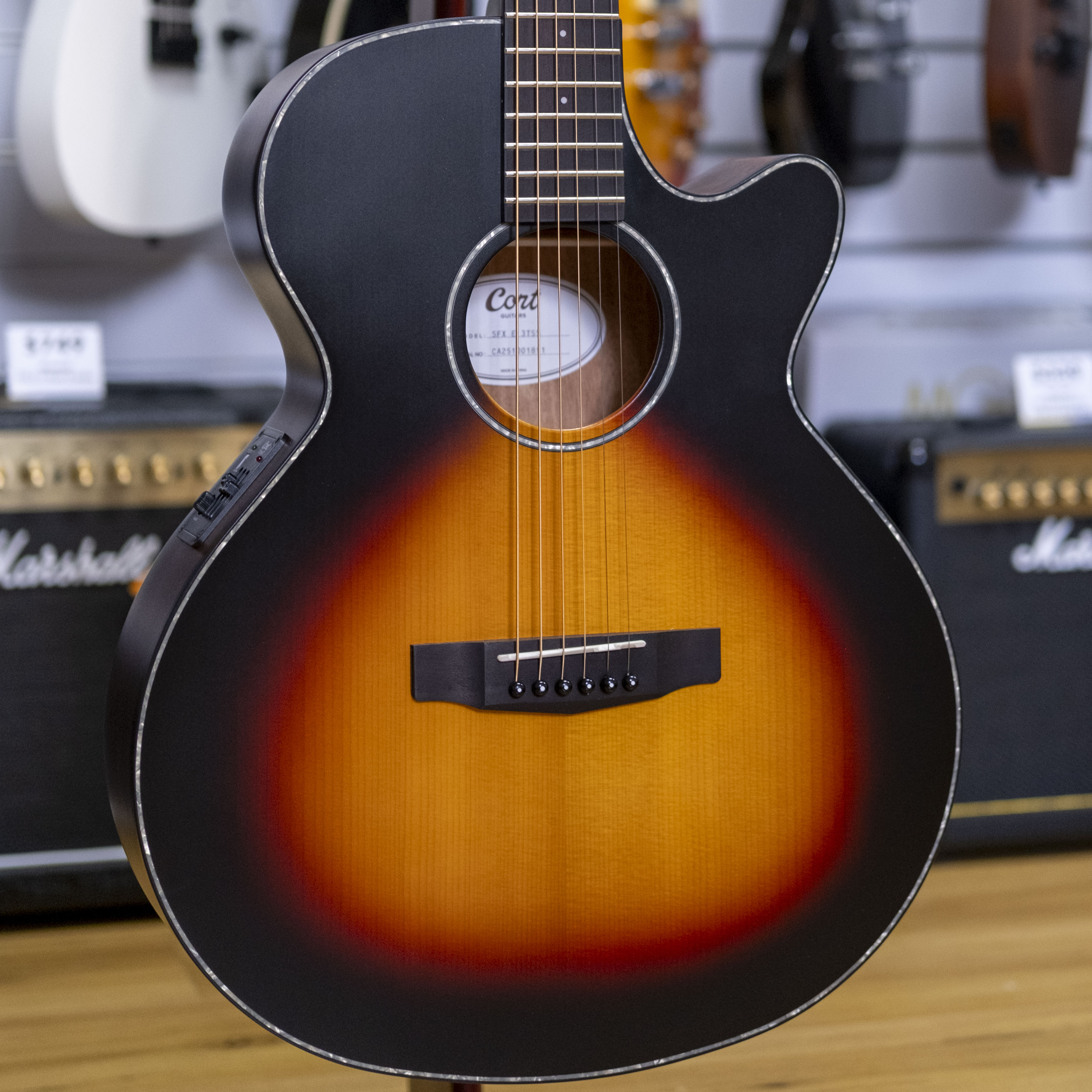 Cort SFX Series Slim Body Acoustic Electric Guitar (3-Tone Satin Suburst)