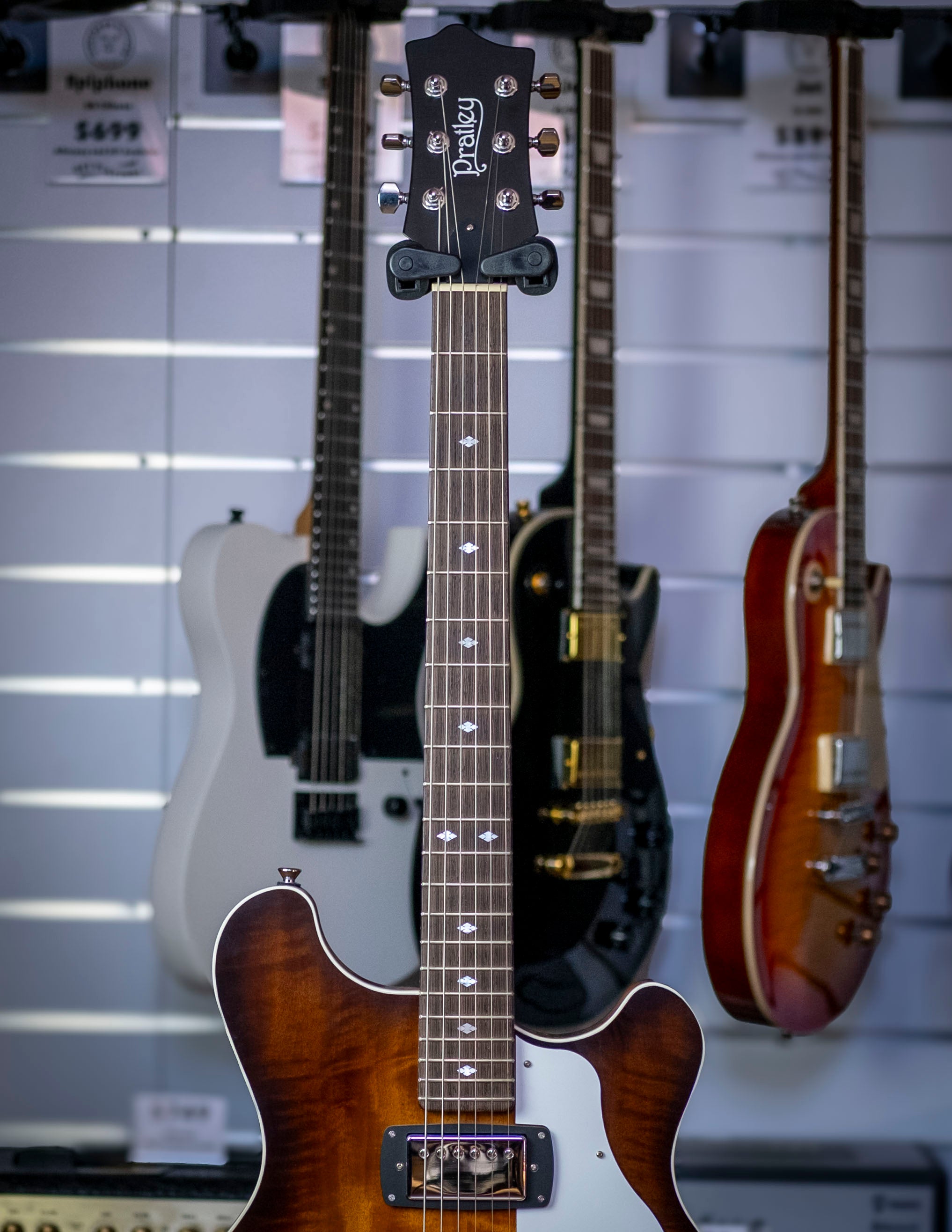 Pratley RBJ22 Double Cut Semi-Hollow Electric Guitar (Vintage Burst Blackwood)