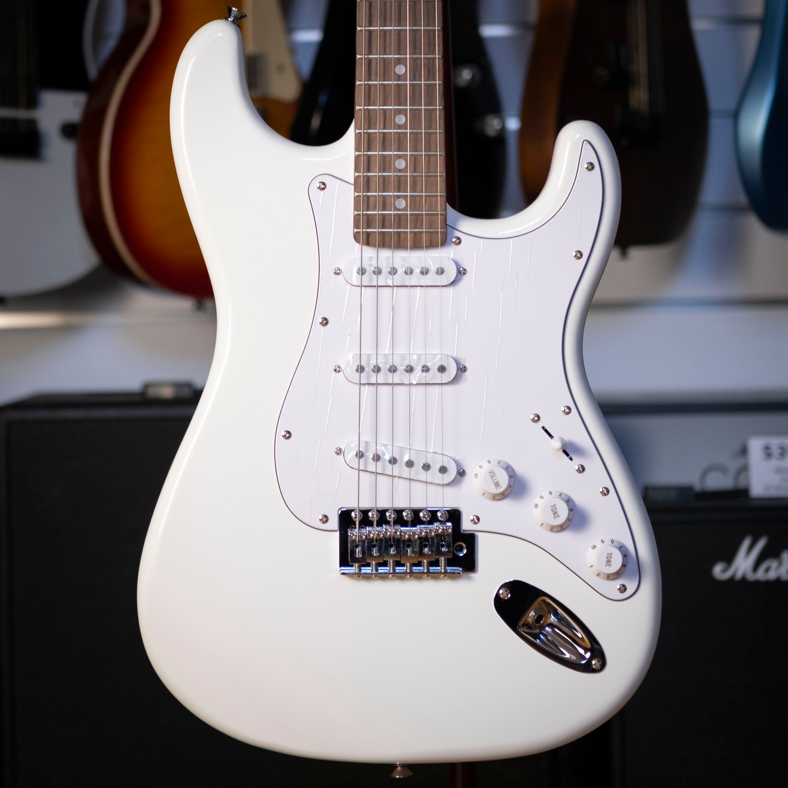 SX Standard Series Electric Guitar Pack with Amp (White)