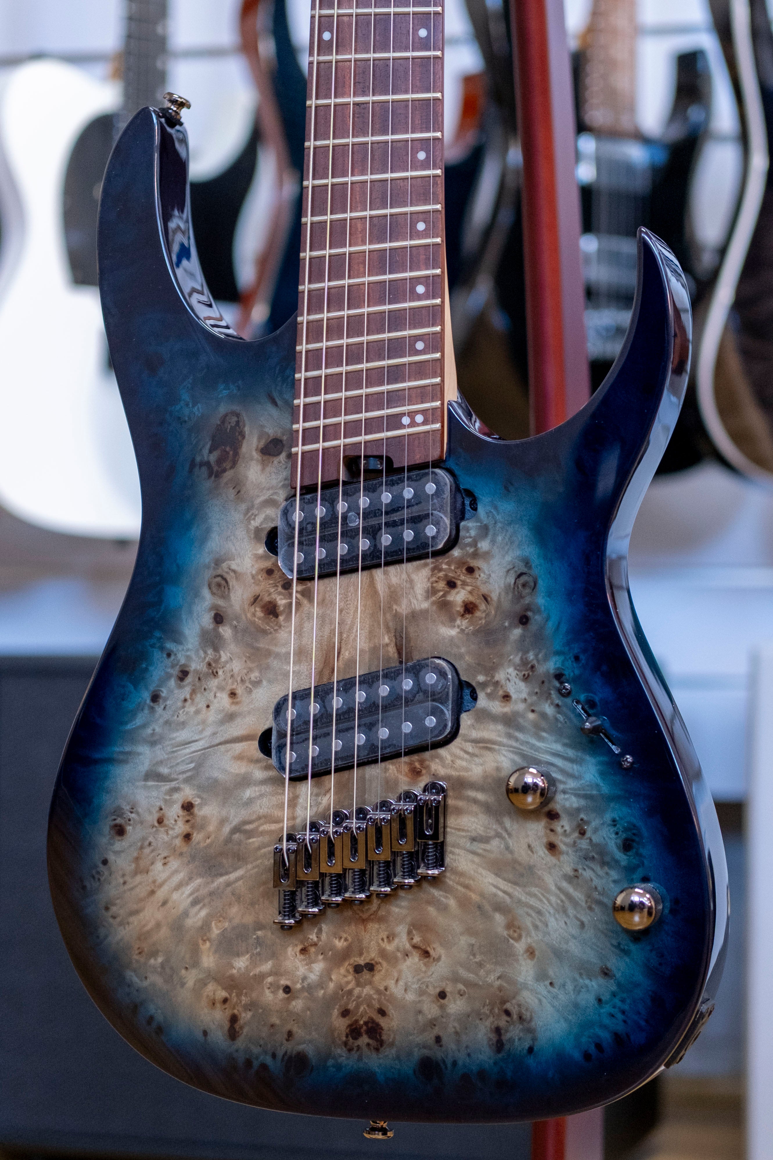 Ibanez RGMS7PB 7-String Electric Guitar (Cosmic Blue Star Burst)