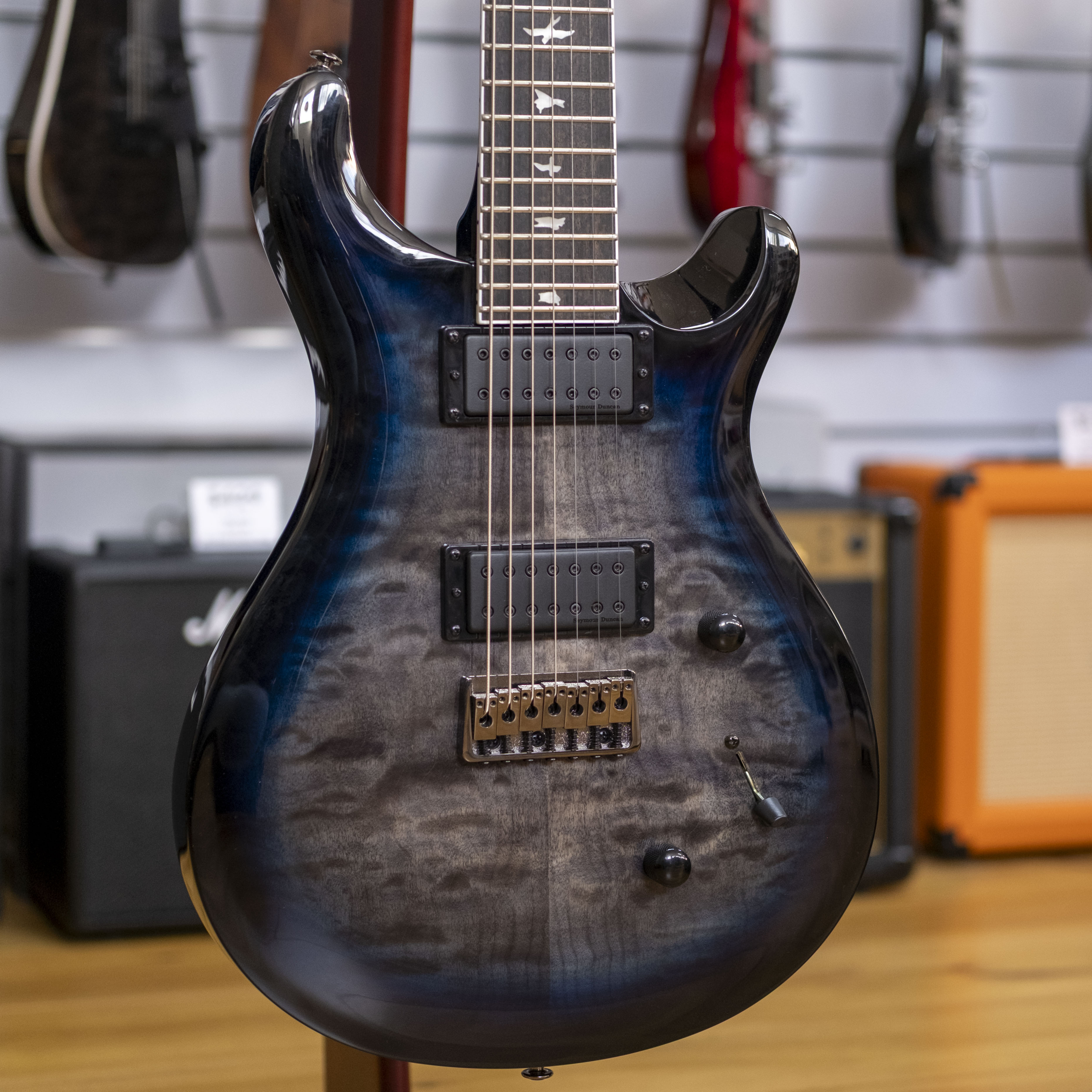 PRS SE Mark Holcomb SVN 7-String Electric Guitar with Gig Bag (Holcomb Blue Burst)