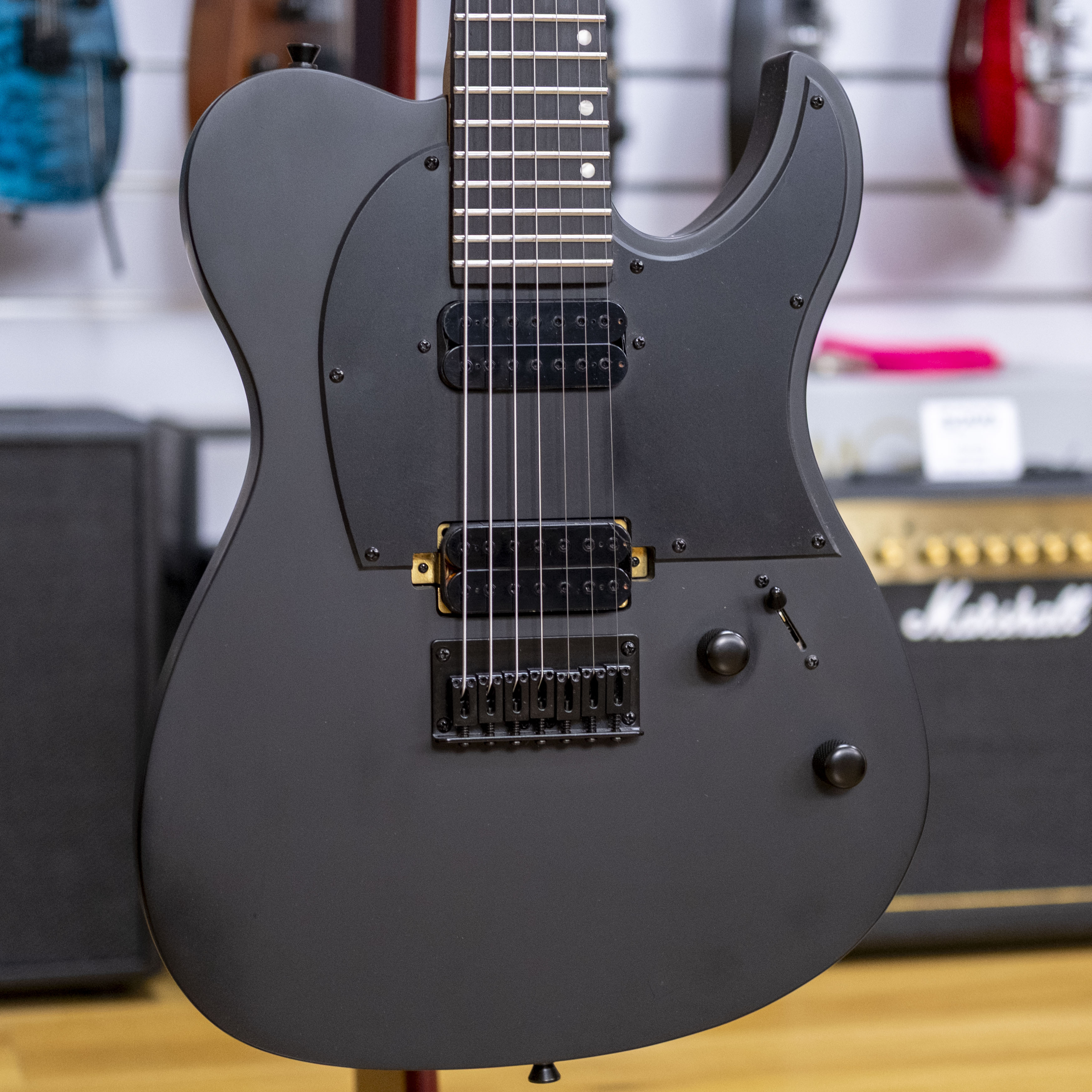 Spira T-407 7-String Electric Guitar (Satin Black) (Pre-Owned)